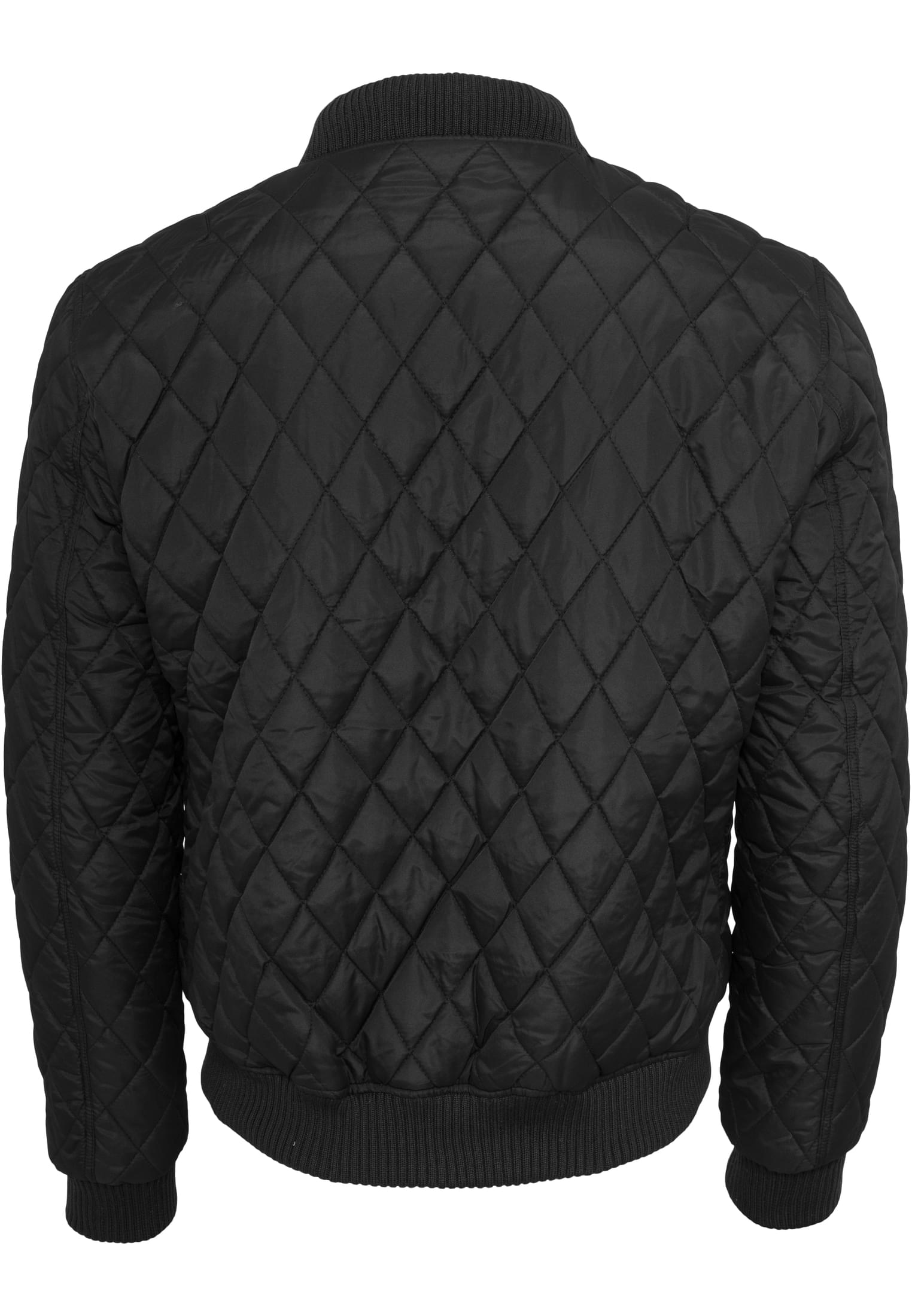 Diamond Quilt Nylon Jacket | black