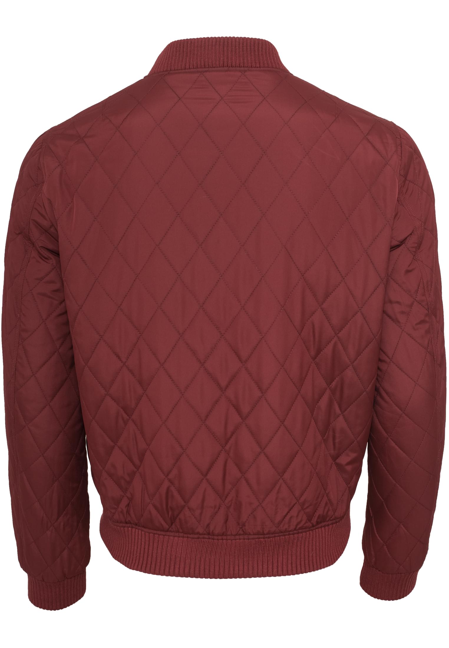 Diamond Quilt Nylon Jacket | burgundy