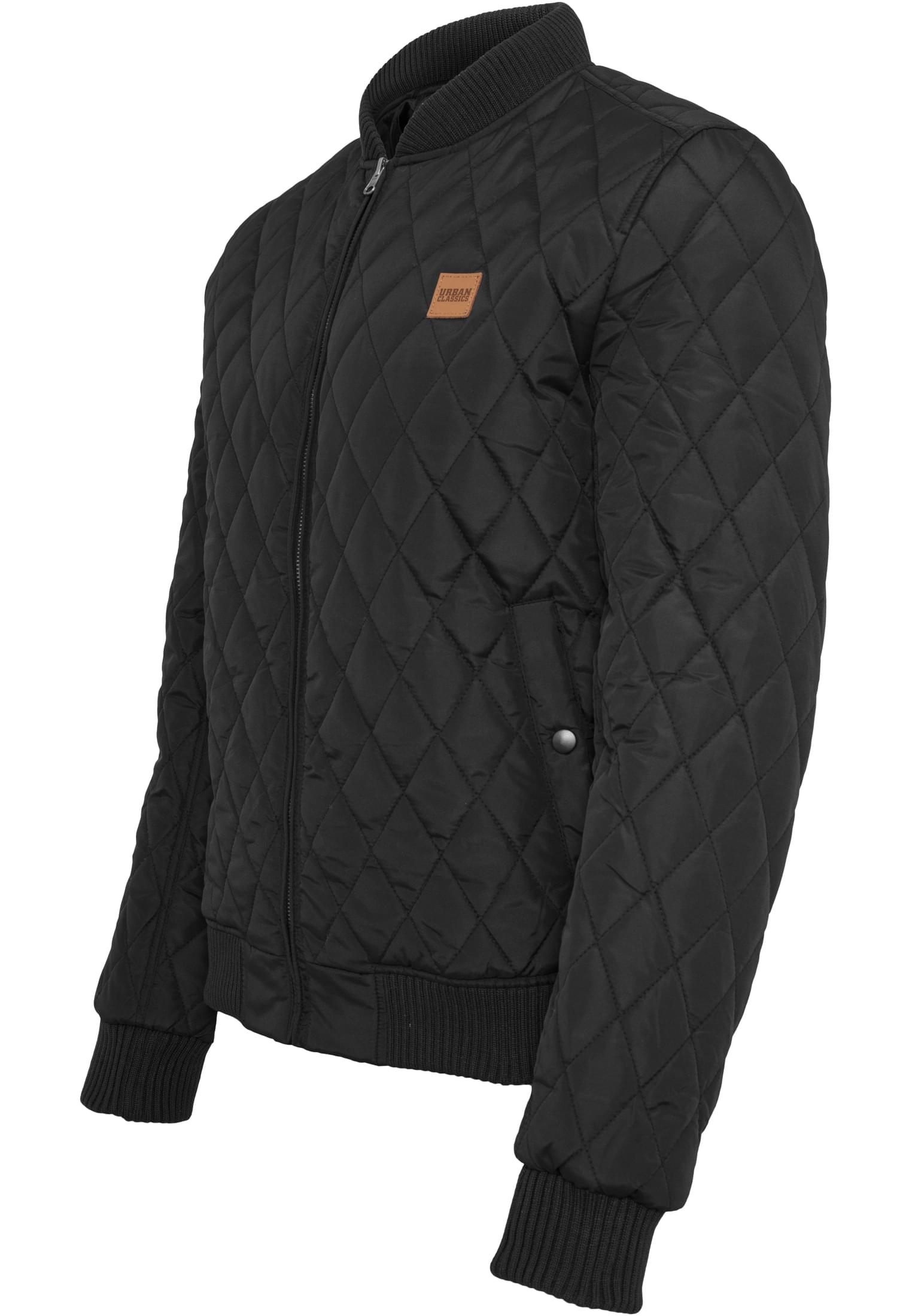 Diamond Quilt Nylon Jacket | black