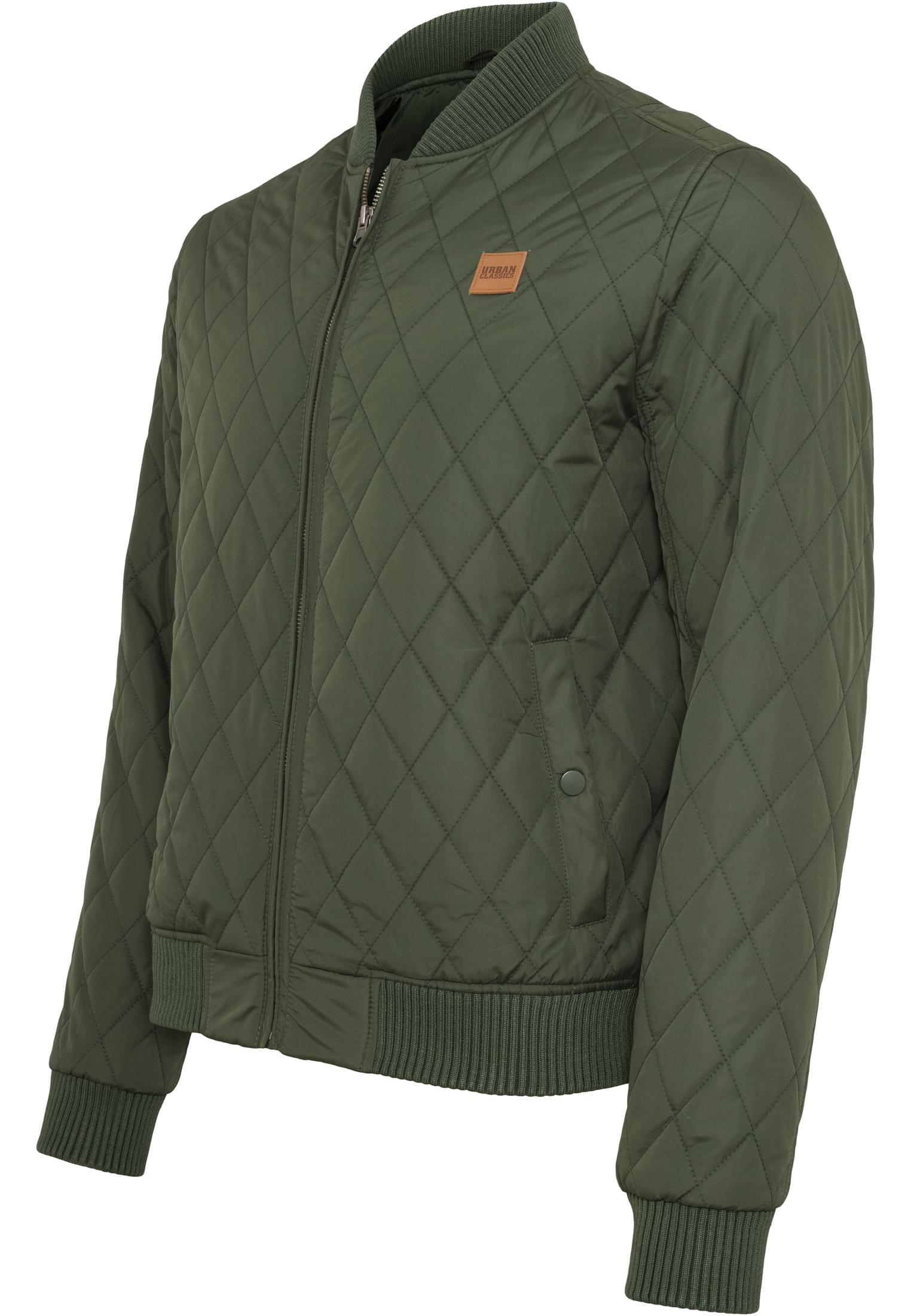 Diamond Quilt Nylon Jacket | olive