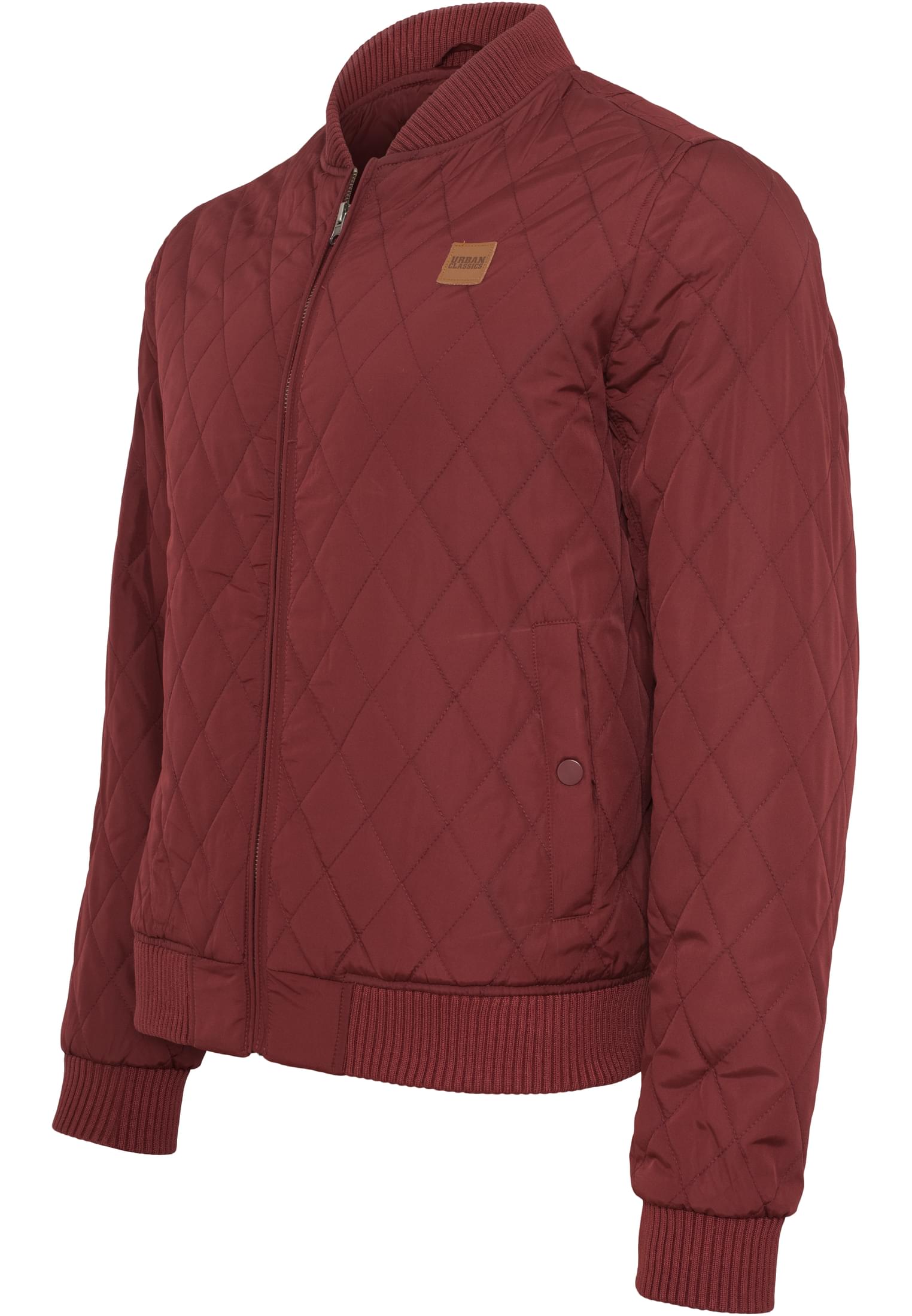 Diamond Quilt Nylon Jacket | burgundy