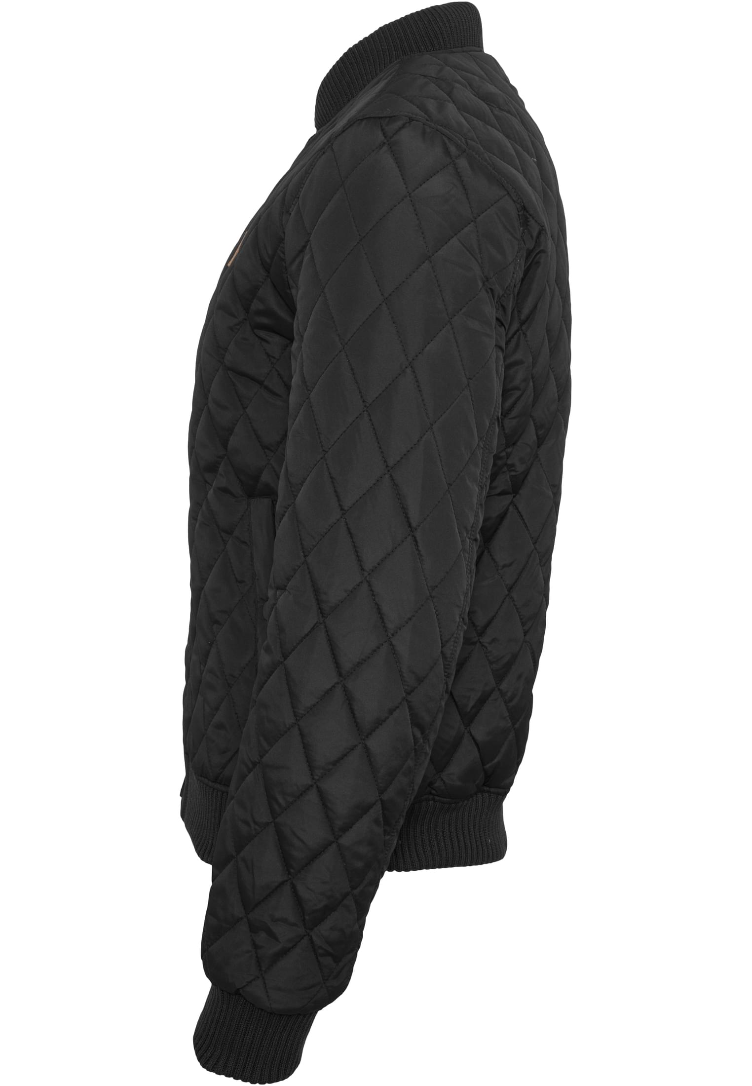 Diamond Quilt Nylon Jacket | black