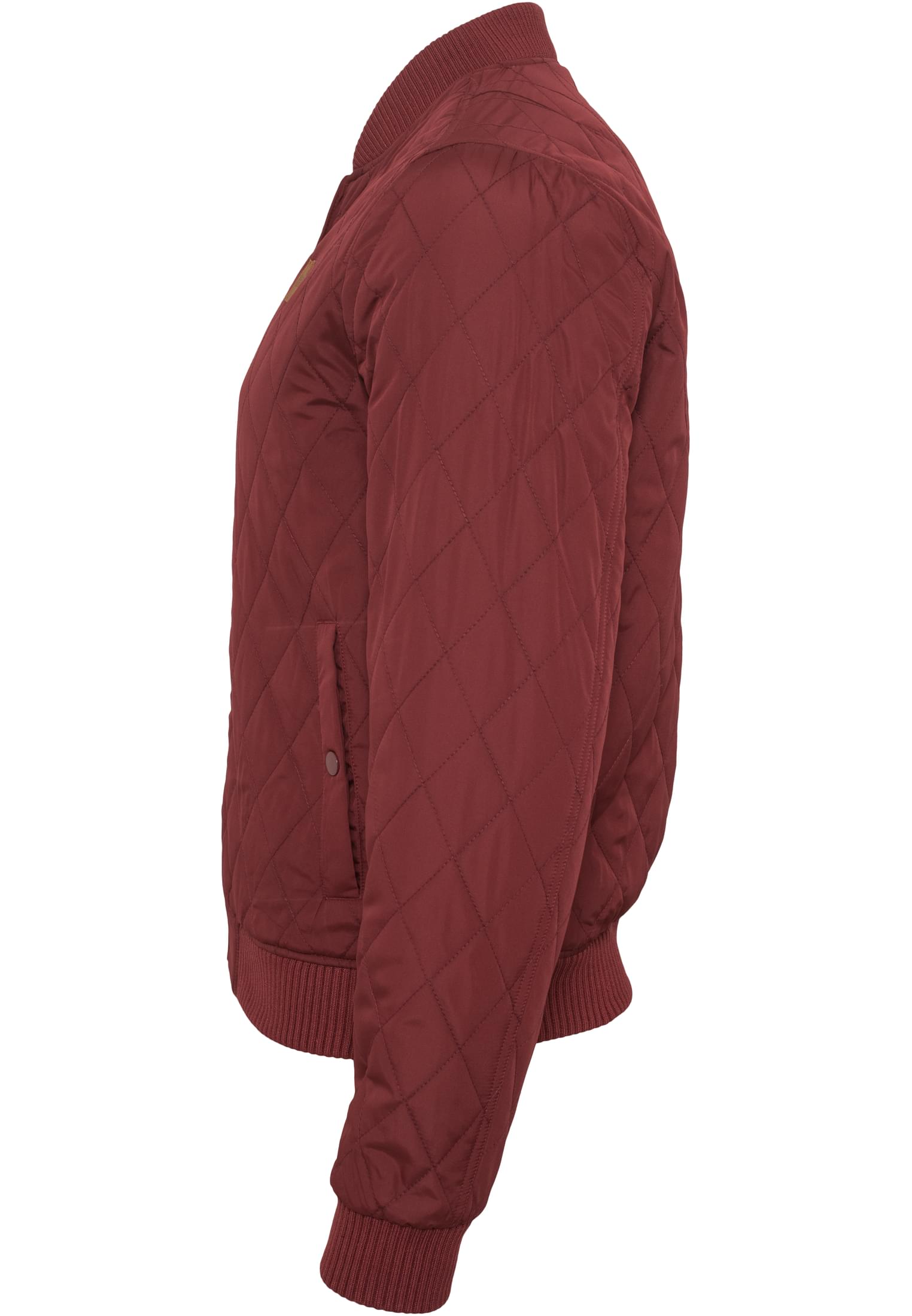 Diamond Quilt Nylon Jacket | burgundy