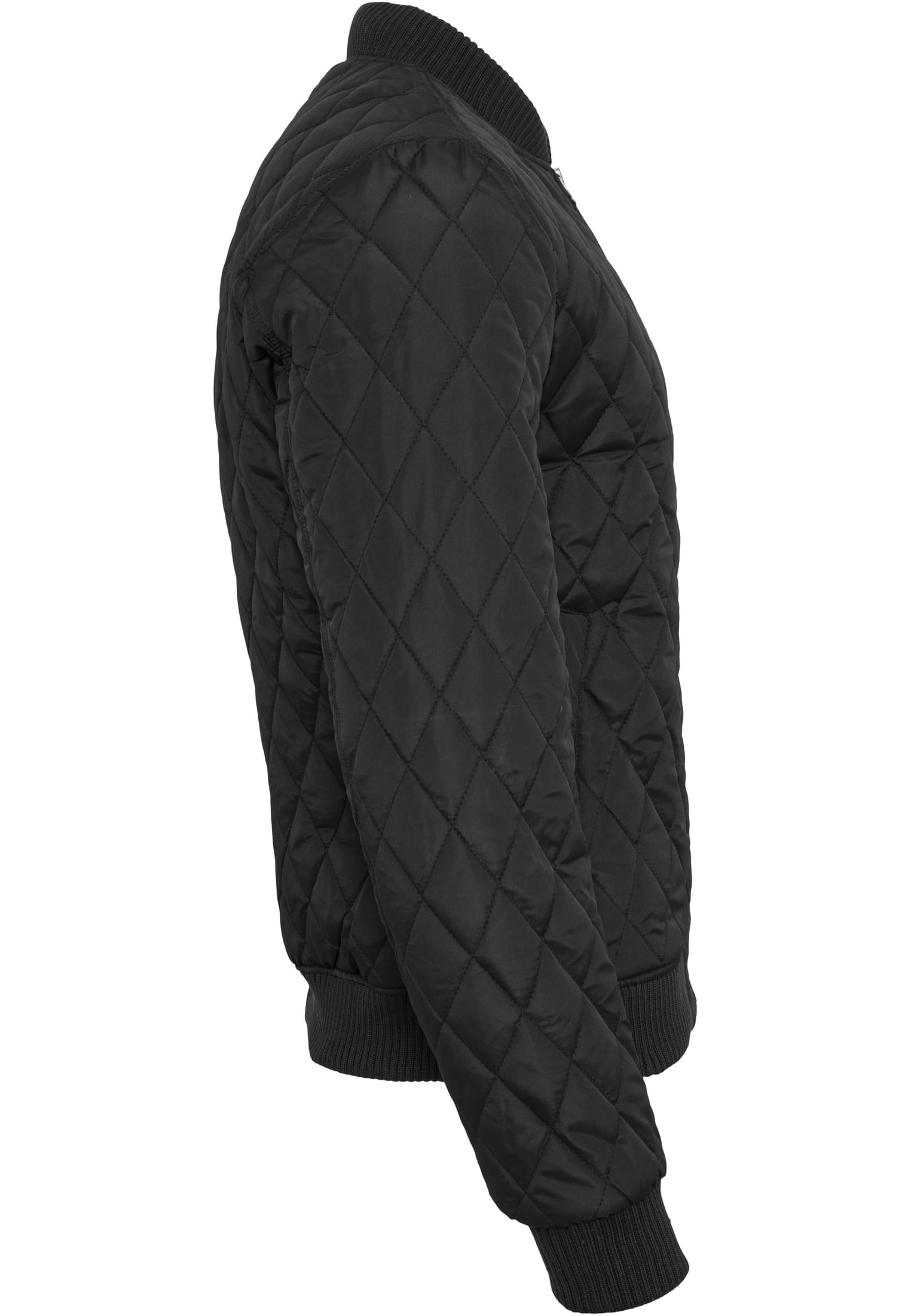 Diamond Quilt Nylon Jacket | black