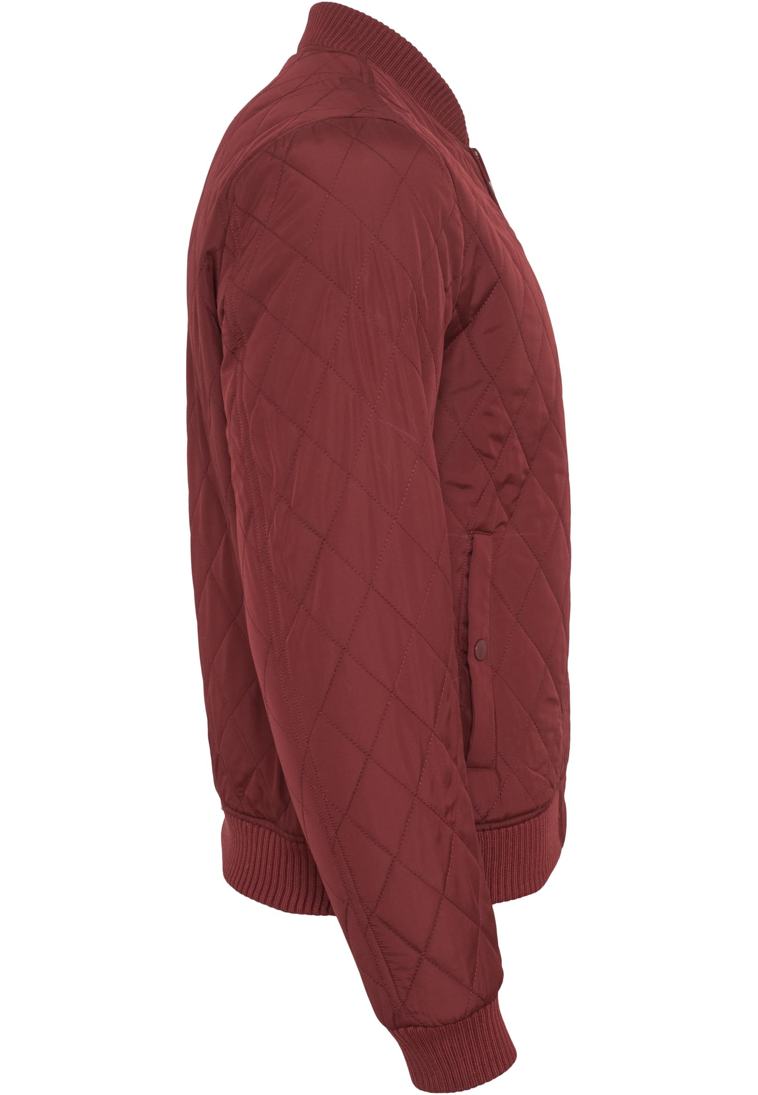 Diamond Quilt Nylon Jacket | burgundy