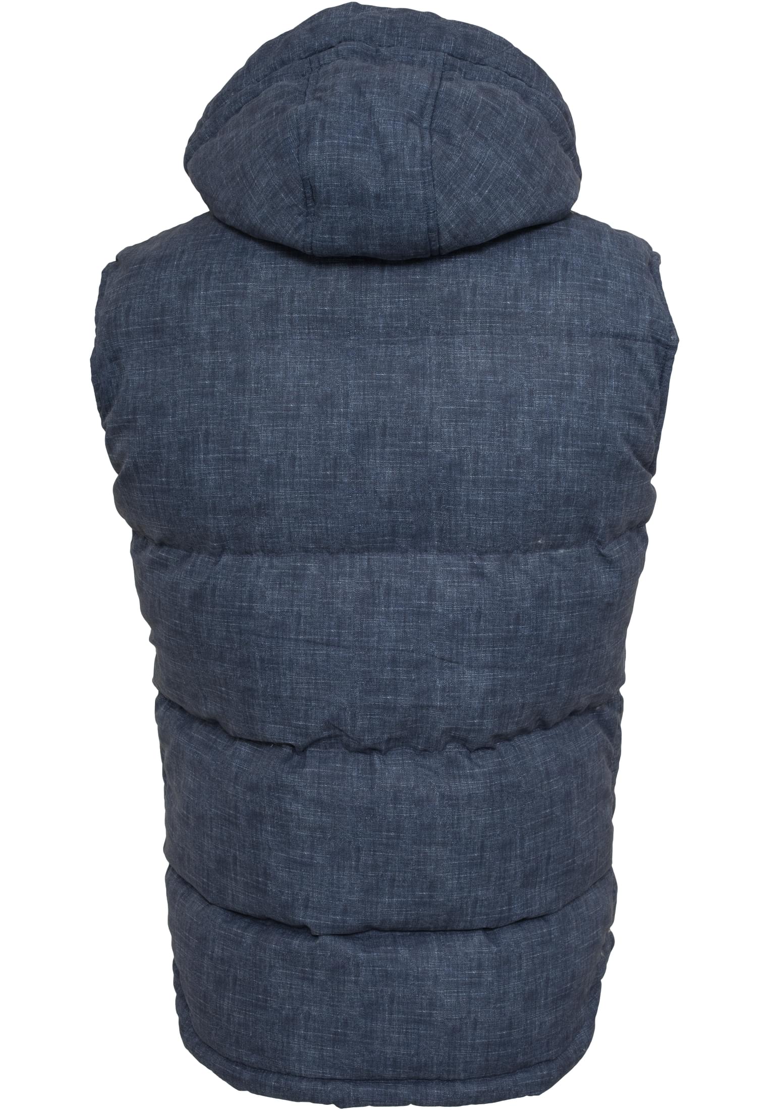 Chambray Lined Melange Bubble Vest | blue melange