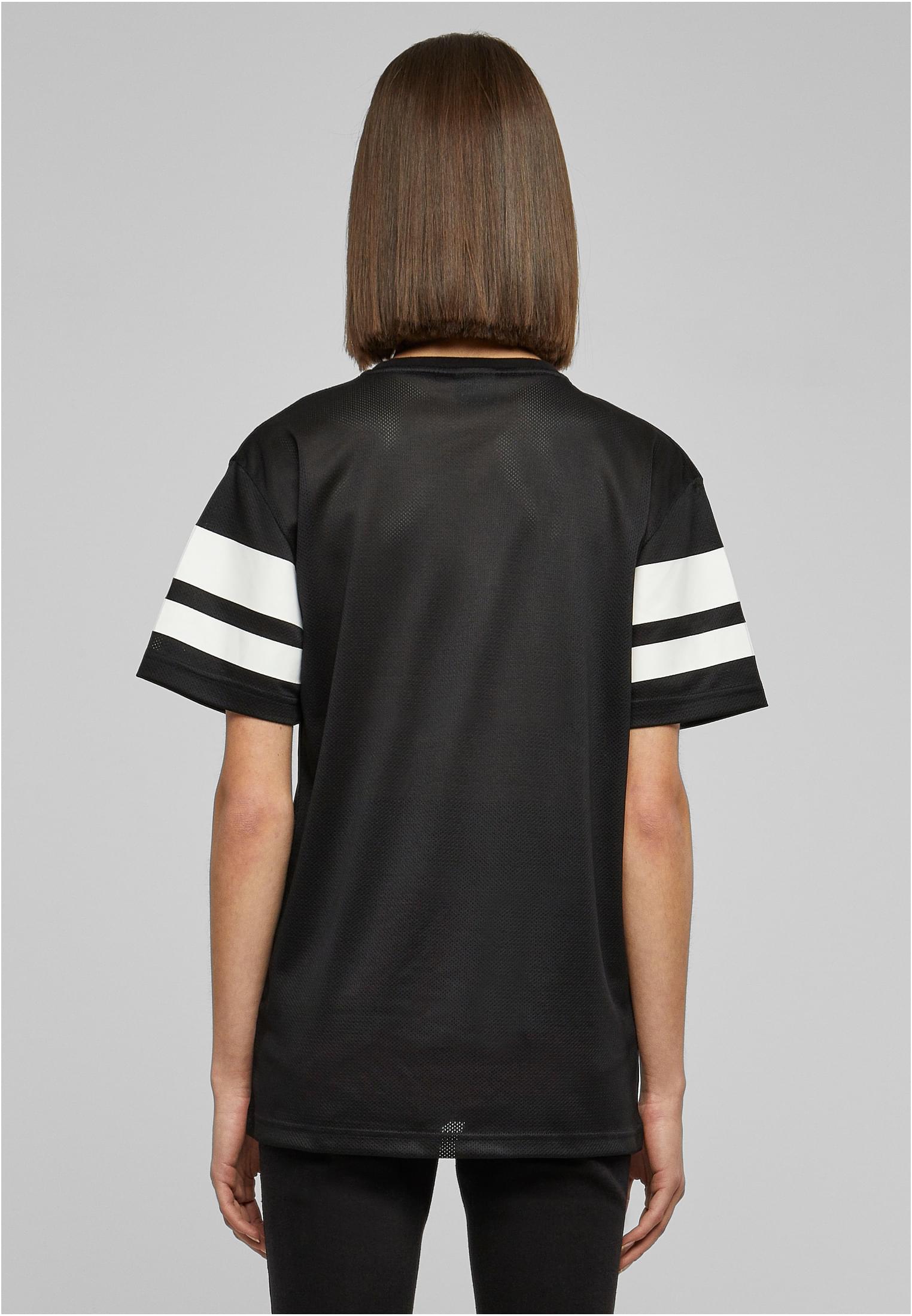 Ladies Stripe Mesh Tee | blk/wht