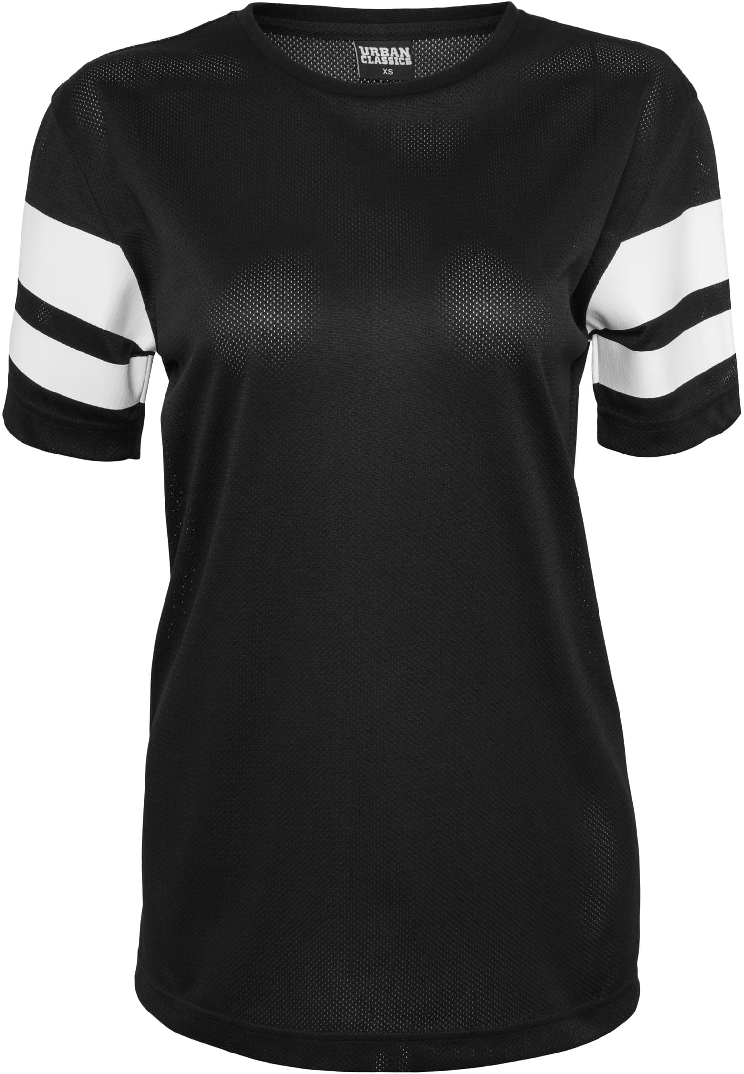 Ladies Stripe Mesh Tee | blk/wht