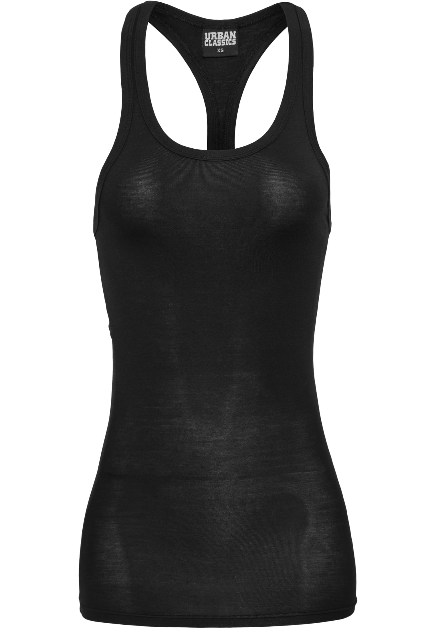 Ladies Fitted Viscon Racerback Tank | black