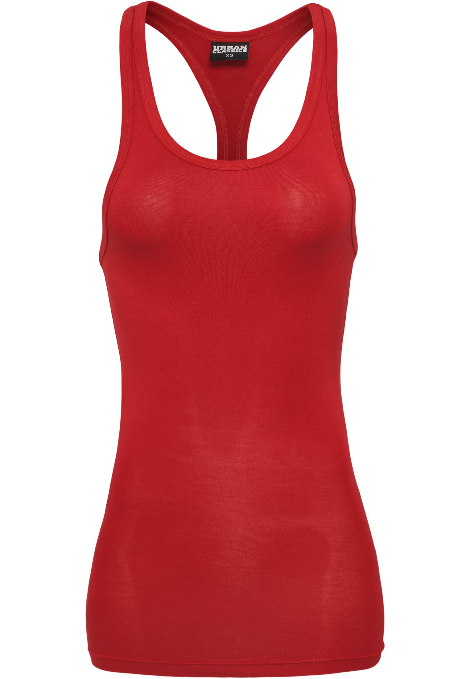 Ladies Fitted Viscon Racerback Tank | red