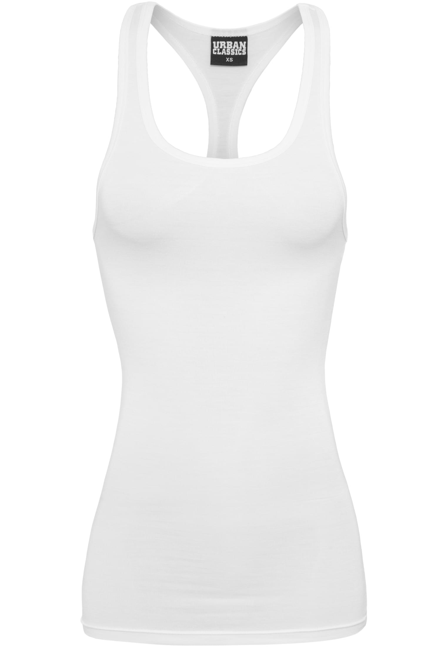 Ladies Fitted Viscon Racerback Tank | white