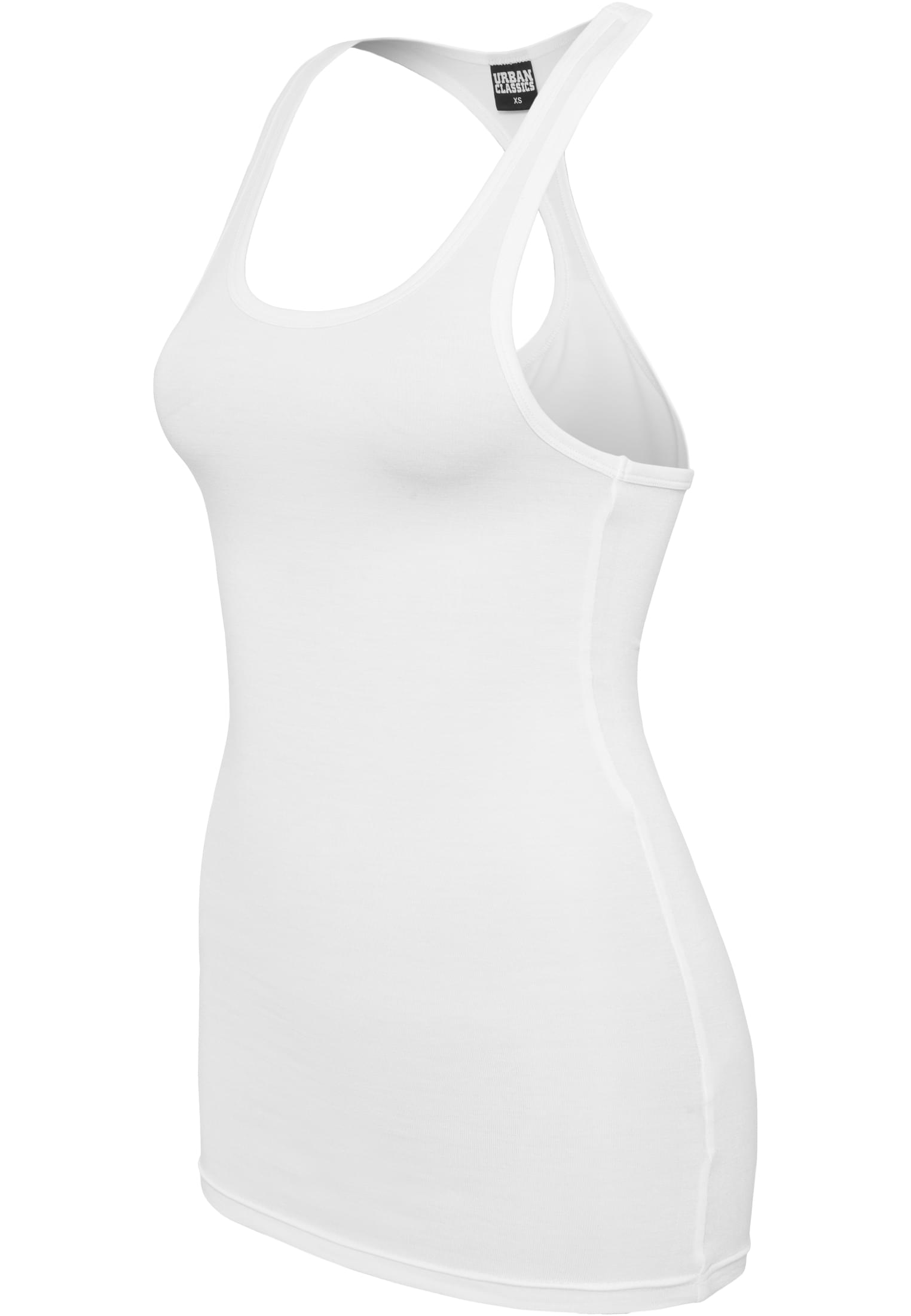 Ladies Fitted Viscon Racerback Tank | white