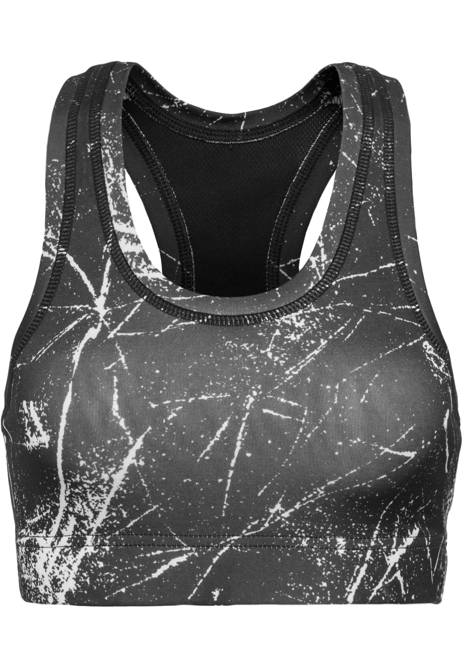 Ladies Sprinkled Sport Bra | blk/wht