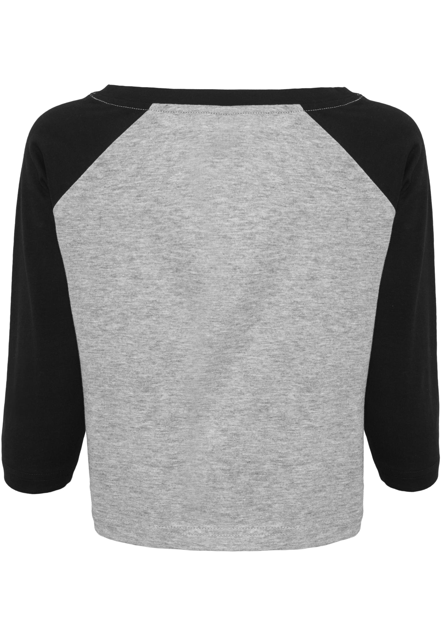 Ladies Cropped 3/4 Raglan Tee | gry/blk