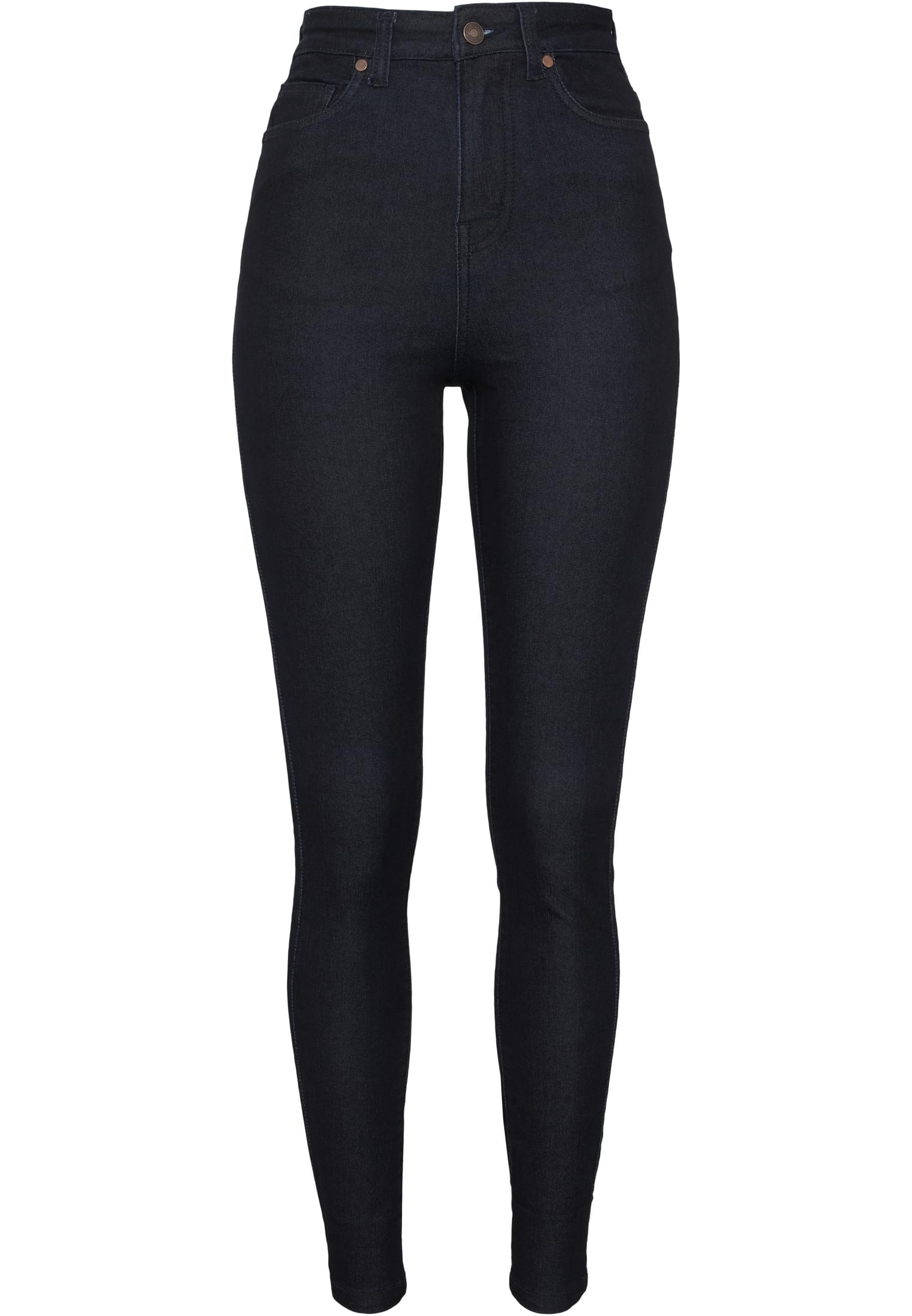 Ladies High Waist Denim Skinny Pants | dark blue denim