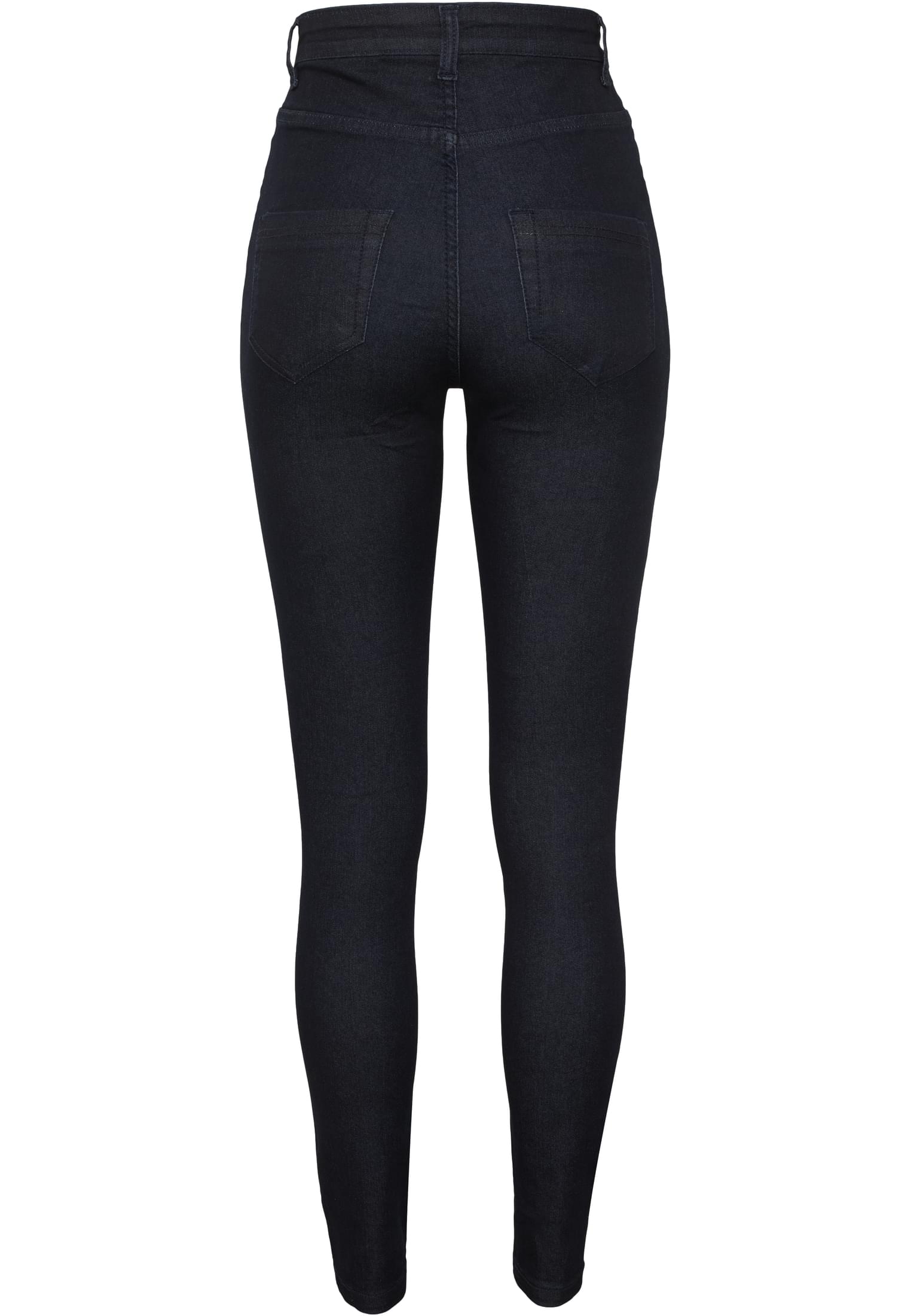 Ladies High Waist Denim Skinny Pants | dark blue denim