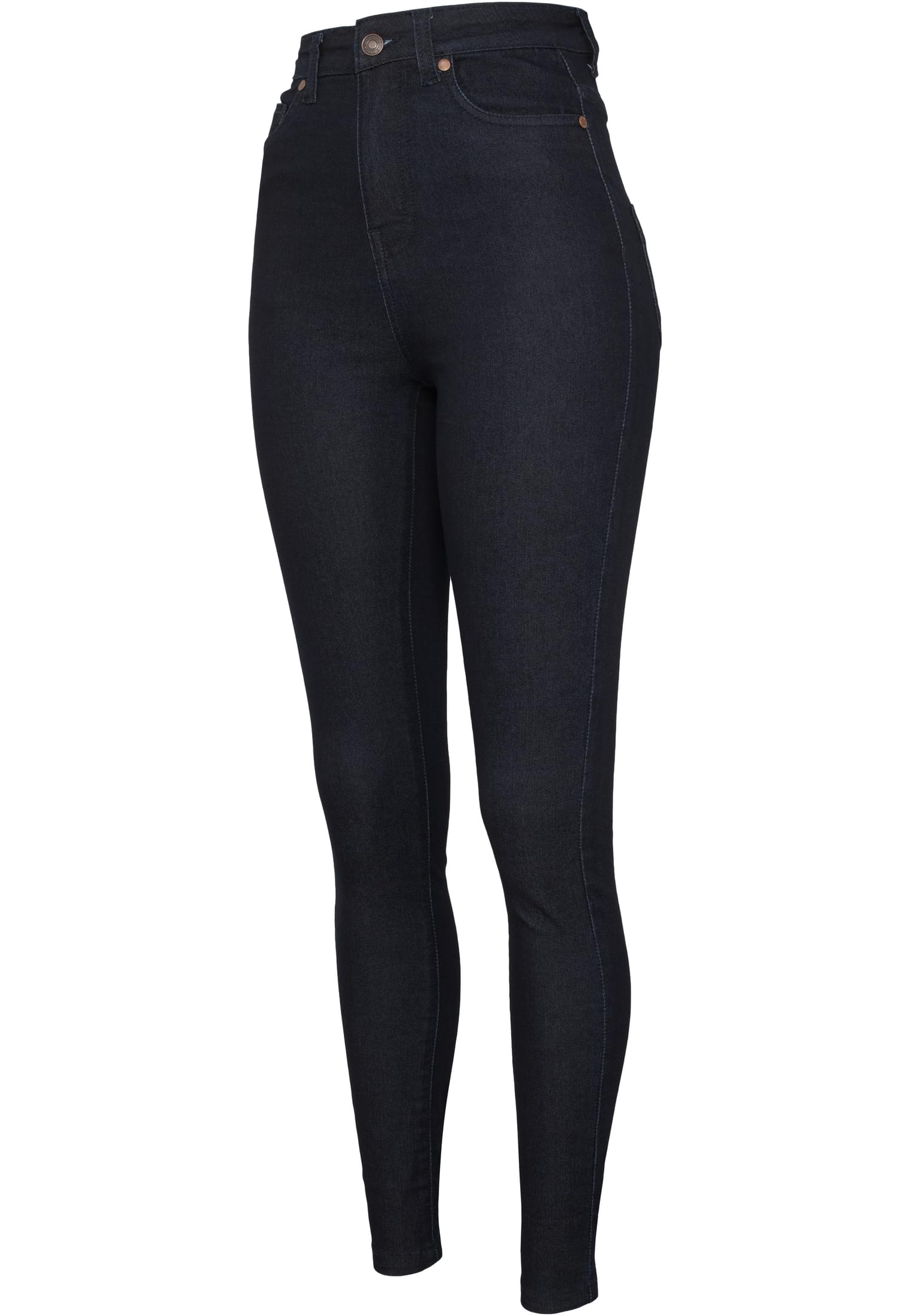 Ladies High Waist Denim Skinny Pants | dark blue denim