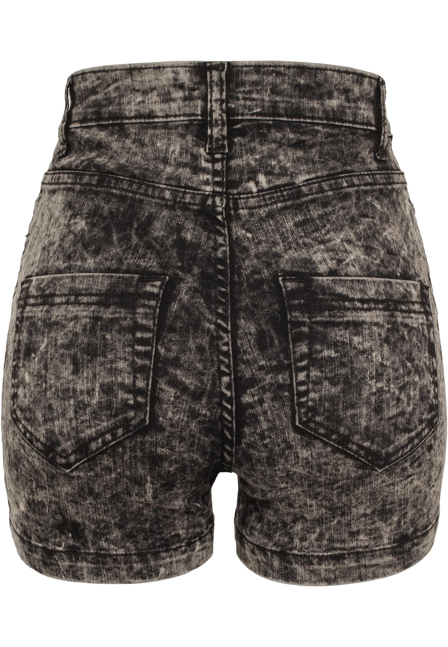 Ladies High Waist Denim Skinny Shorts | black denim