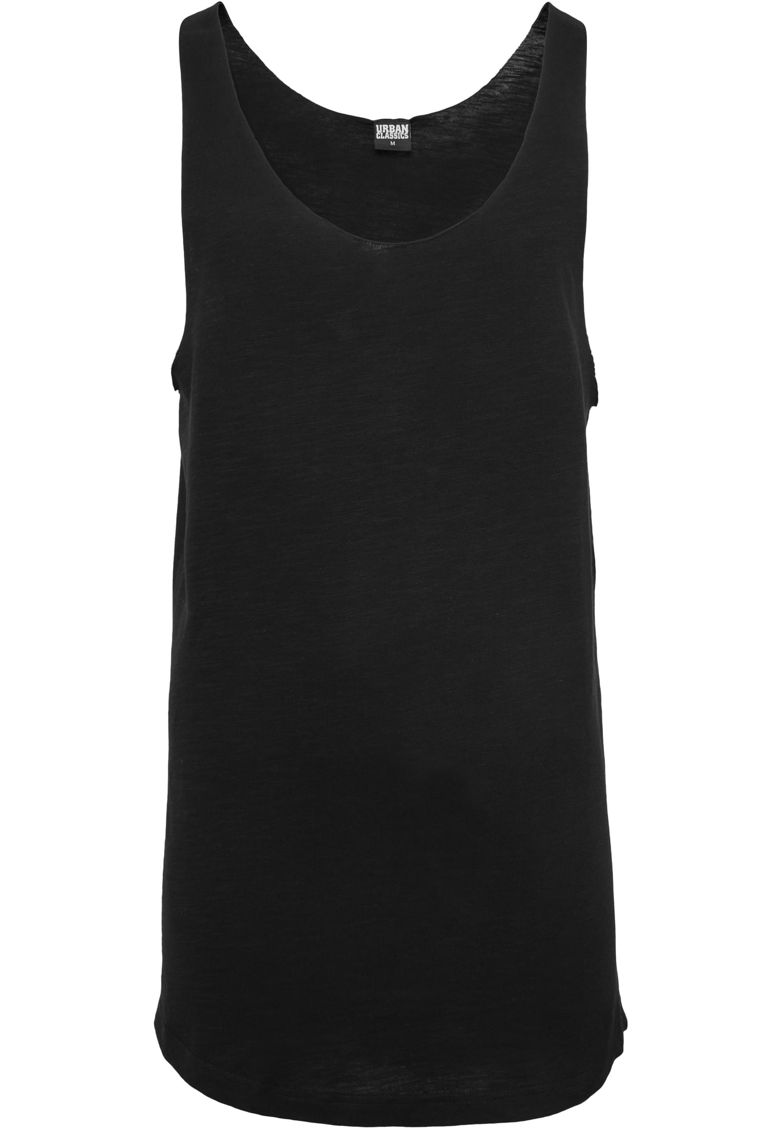 Long Shaped Open Edge Loose Tank | black