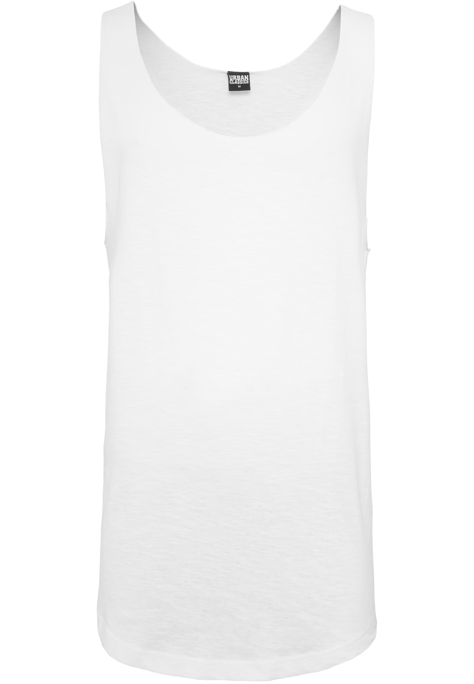 Long Shaped Open Edge Loose Tank | white