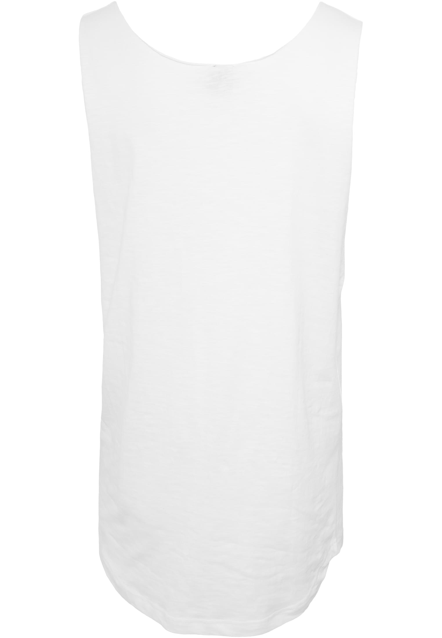 Long Shaped Open Edge Loose Tank | white