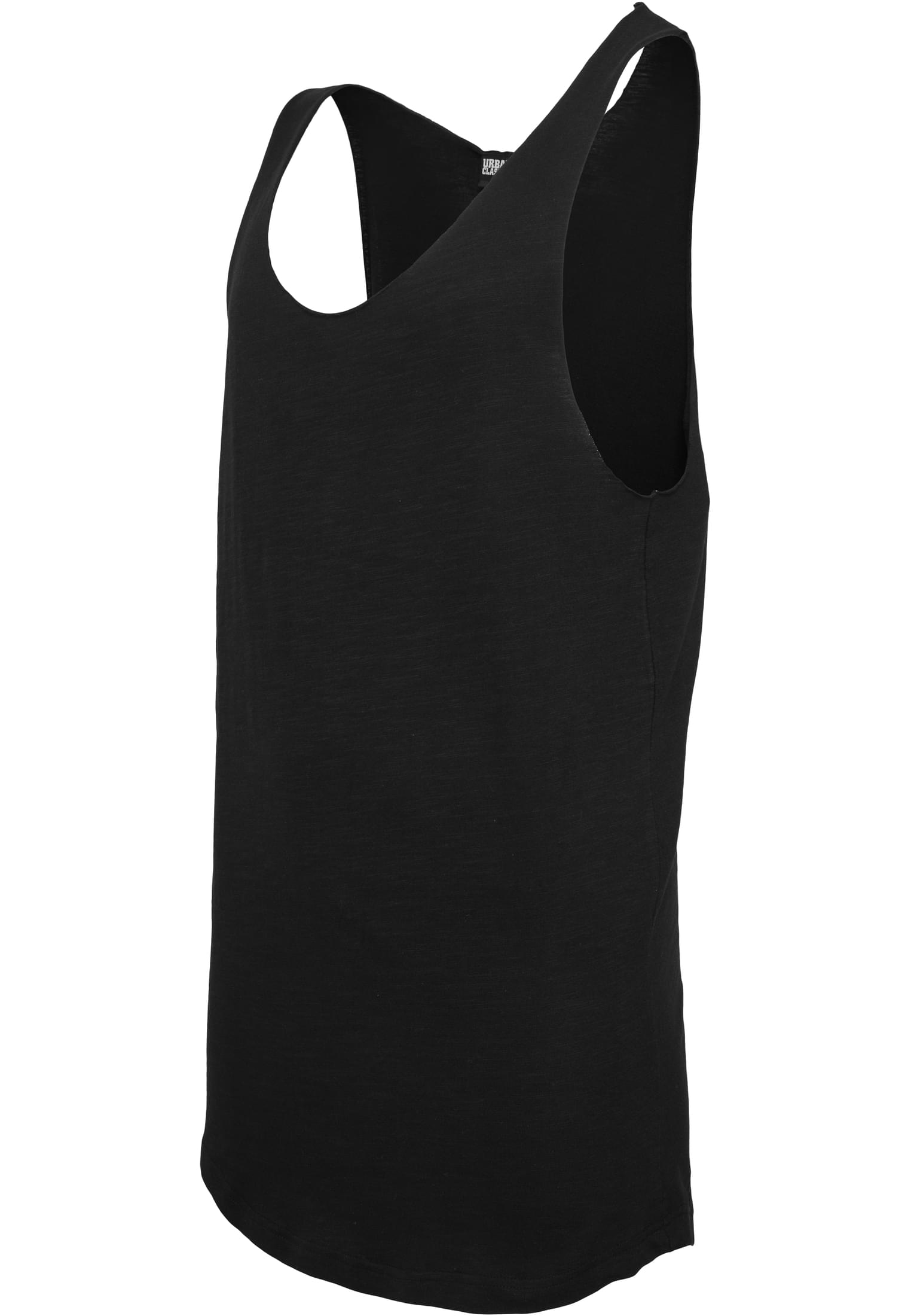 Long Shaped Open Edge Loose Tank | black