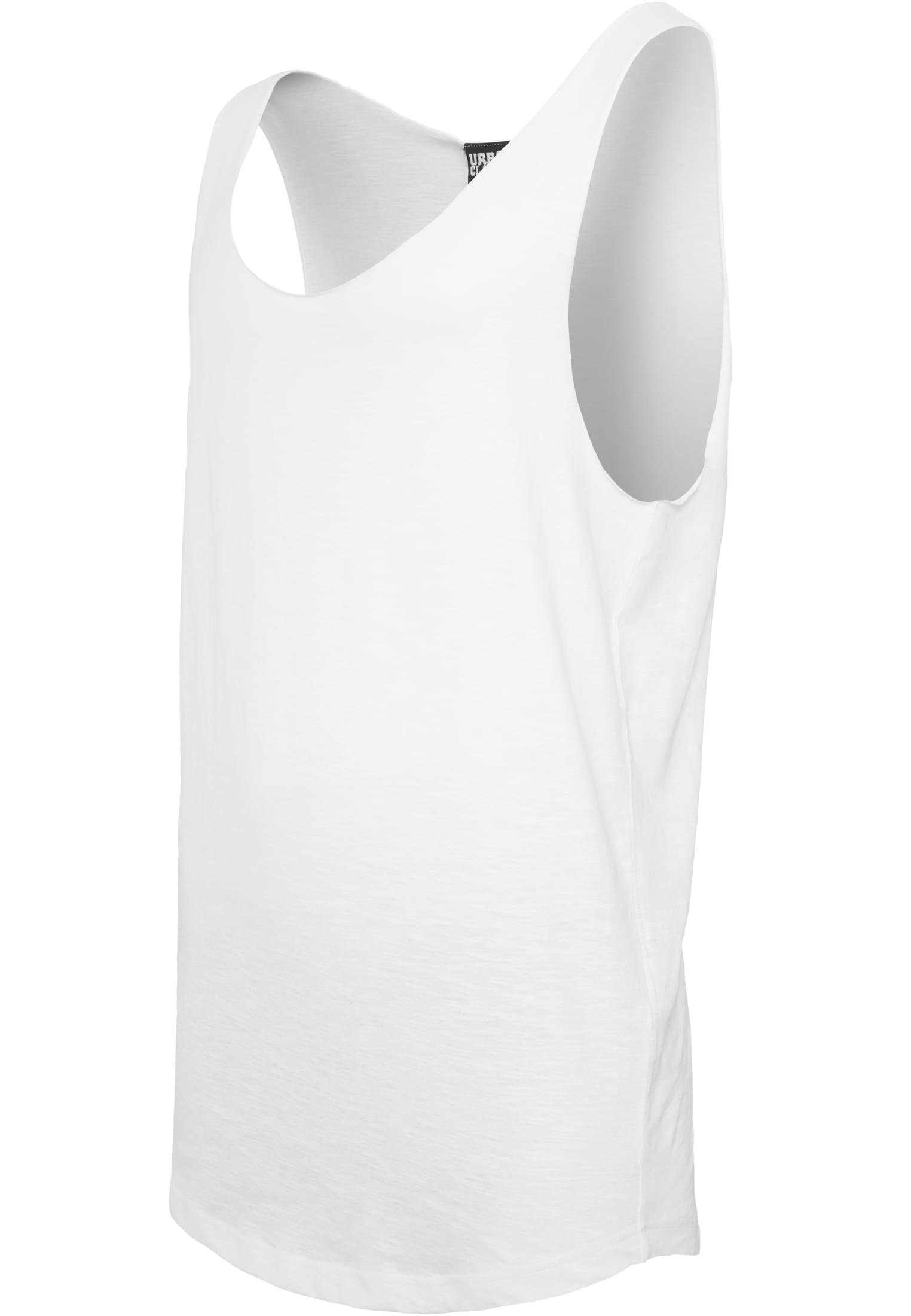 Long Shaped Open Edge Loose Tank | white