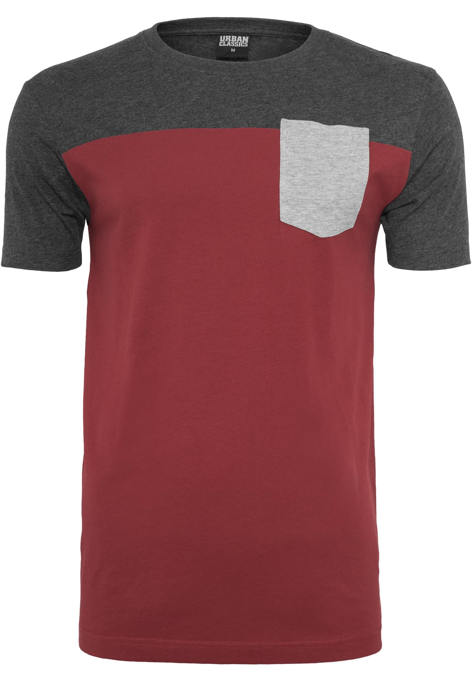 3-Tone Pocket Tee | burgundy/cha/gry