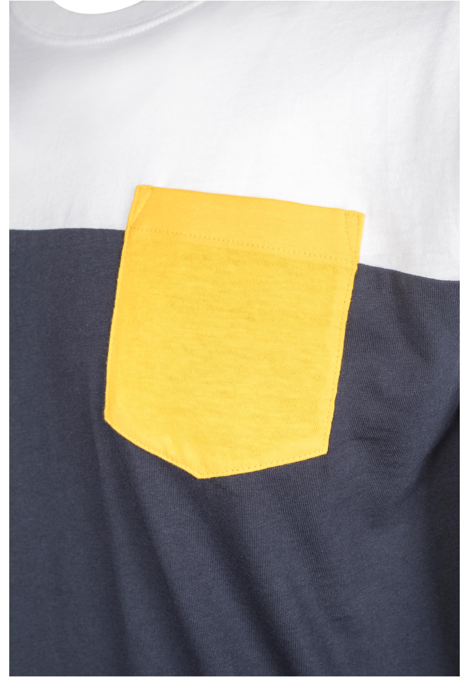 3-Tone Pocket Tee | nvy/wht/chromeyellow