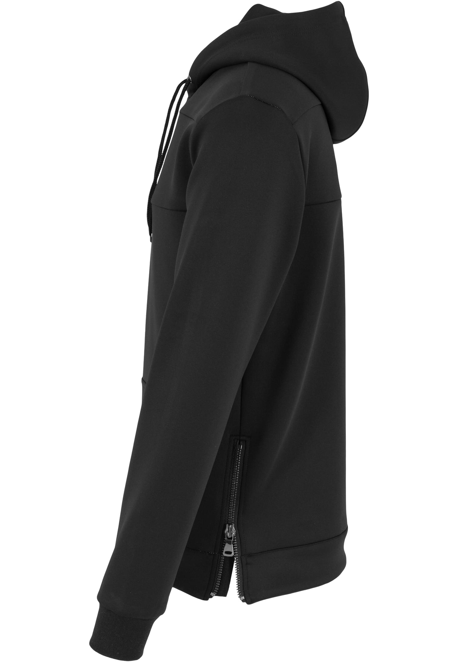 Neopren Side Zipped Hoody | black