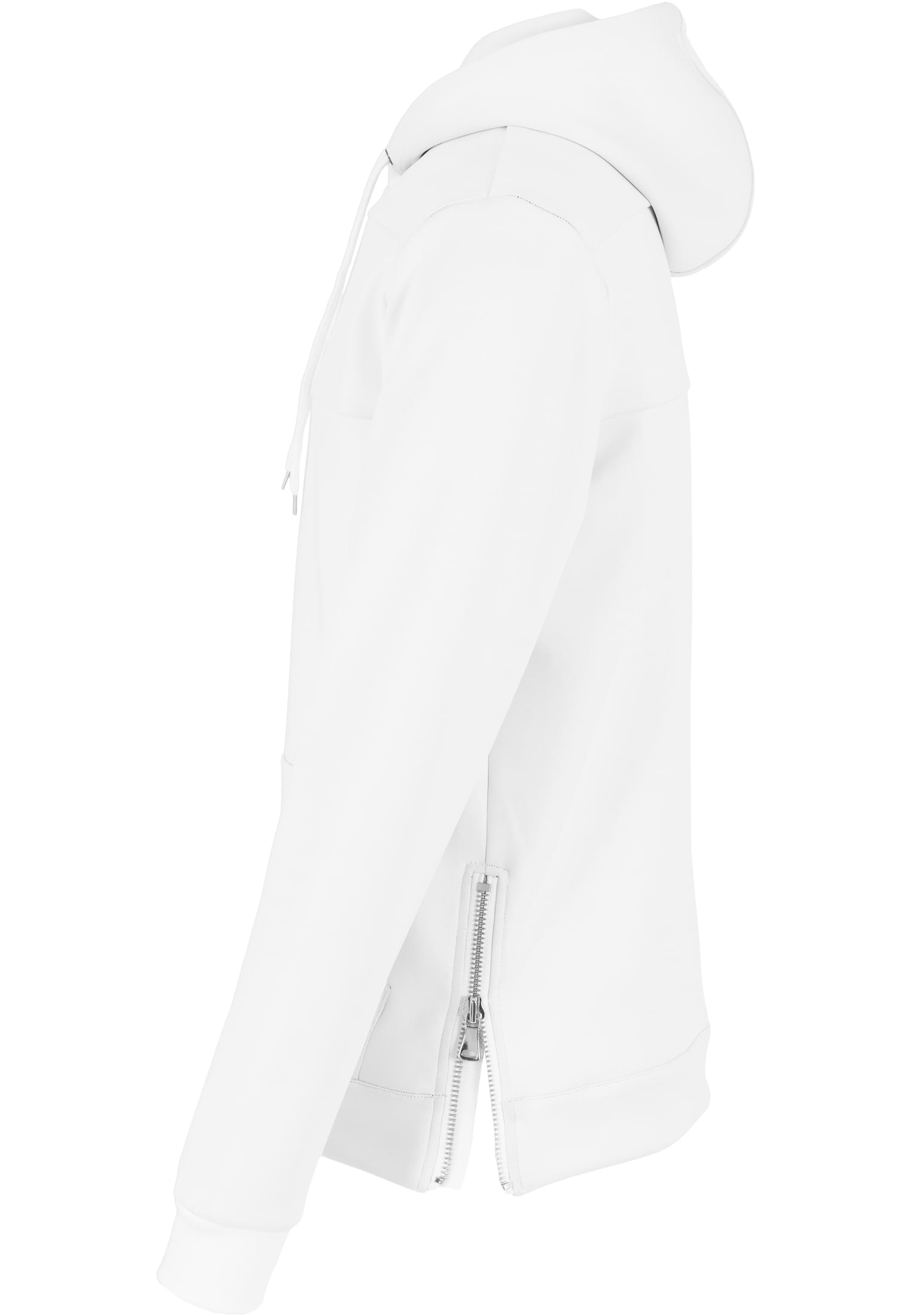 Neopren Side Zipped Hoody | white