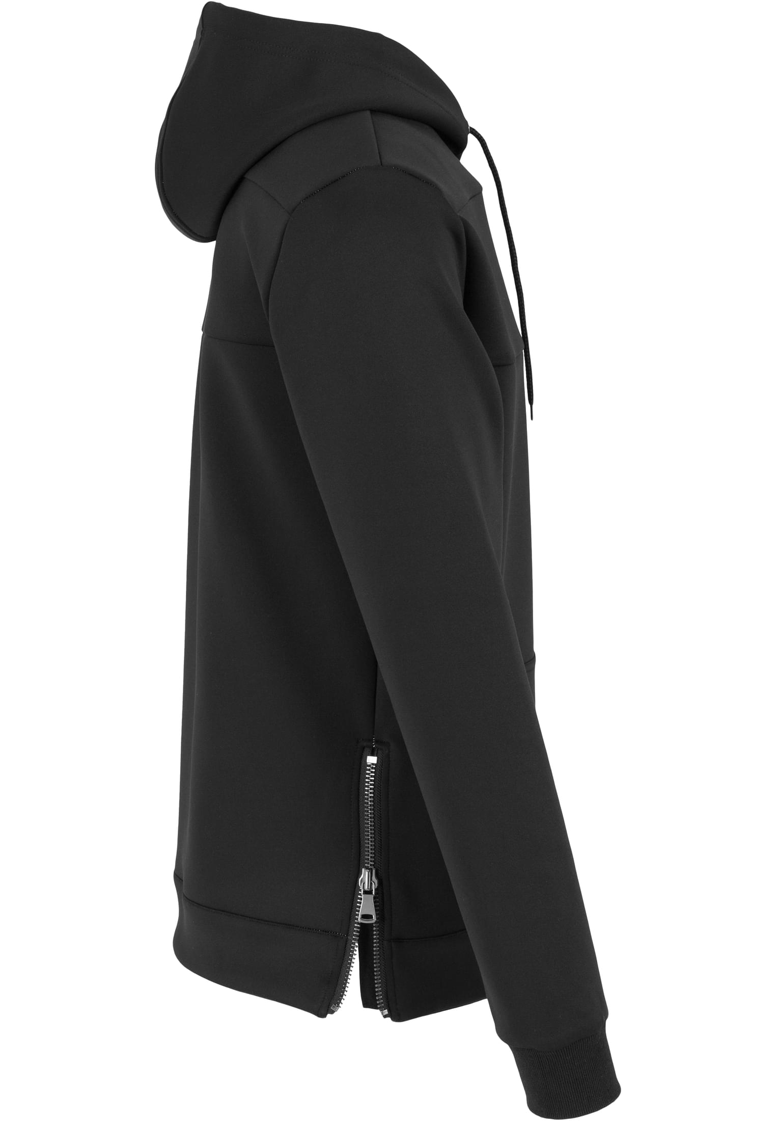 Neopren Side Zipped Hoody | black