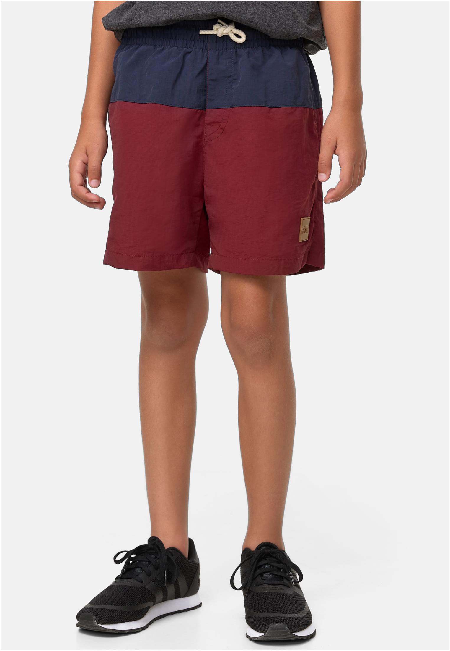 Boys Block Swim Shorts | navy/burgundy