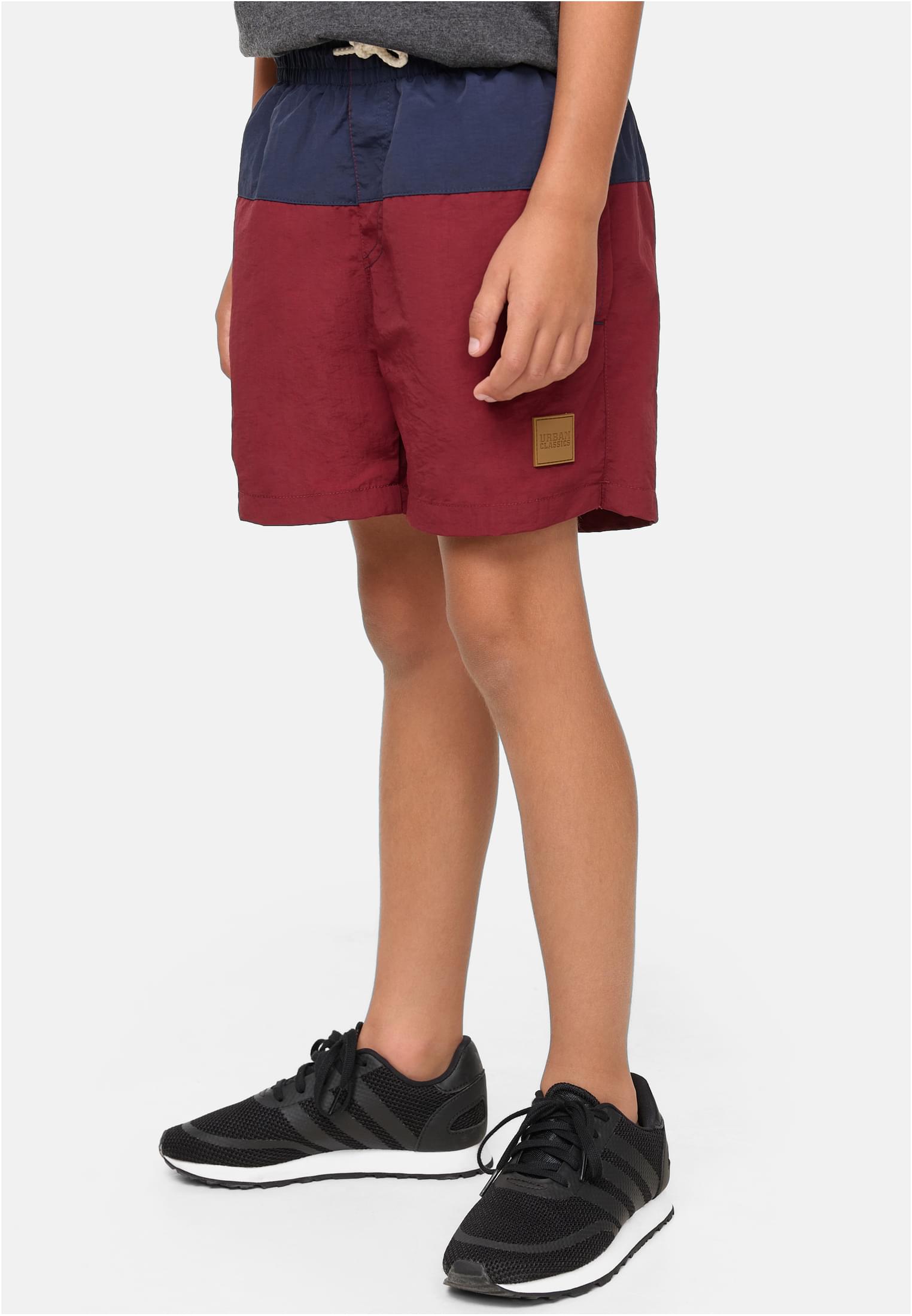 Boys Block Swim Shorts | navy/burgundy