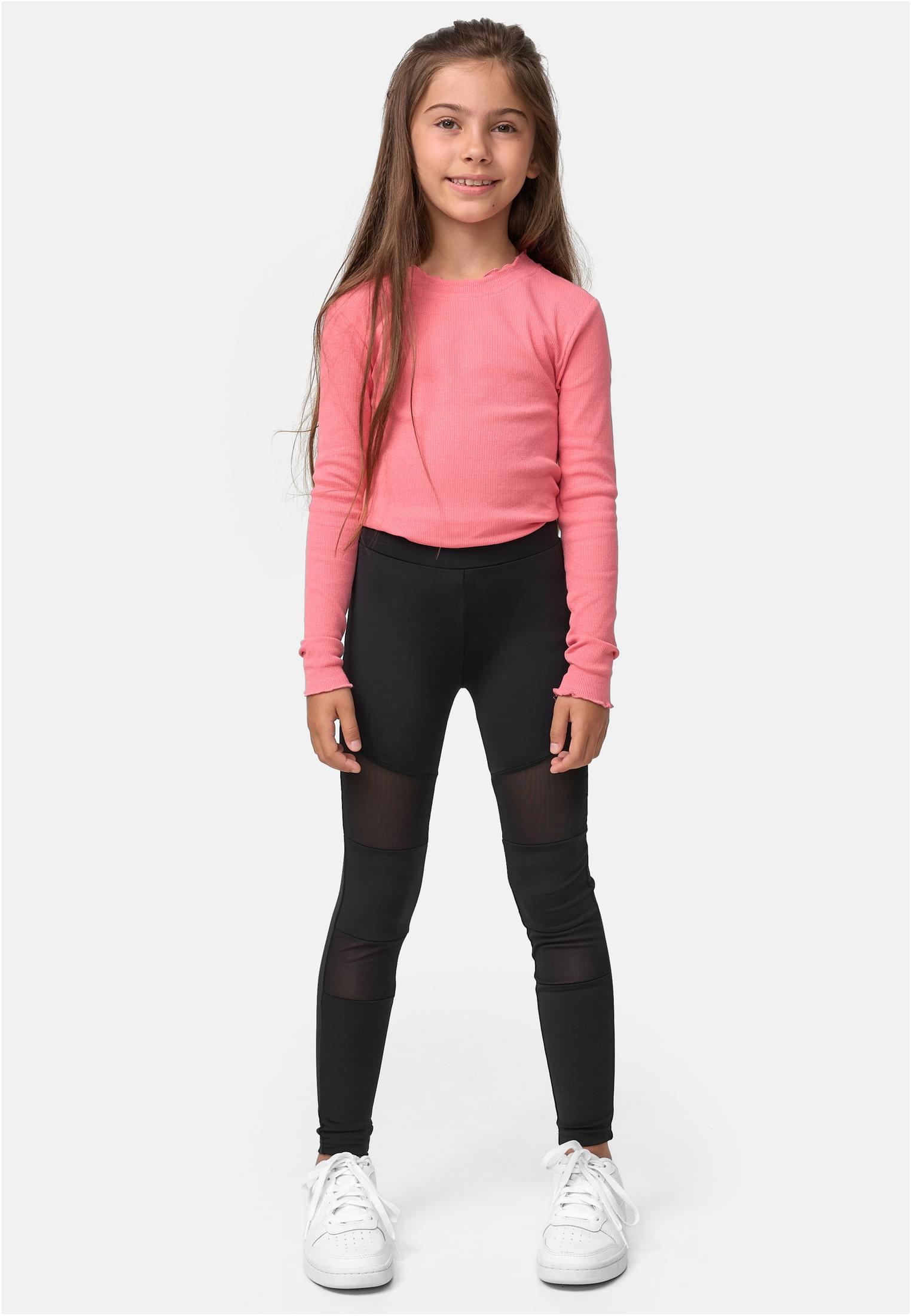 Girls Tech Mesh Leggings | black