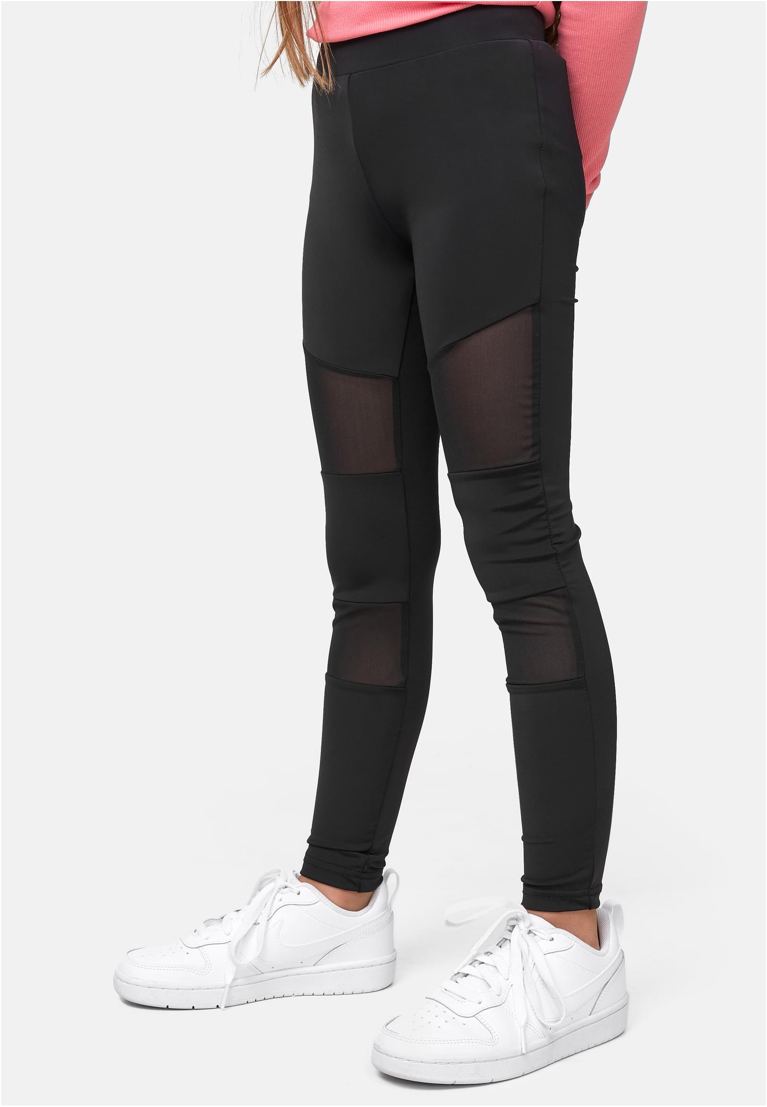 Girls Tech Mesh Leggings | black