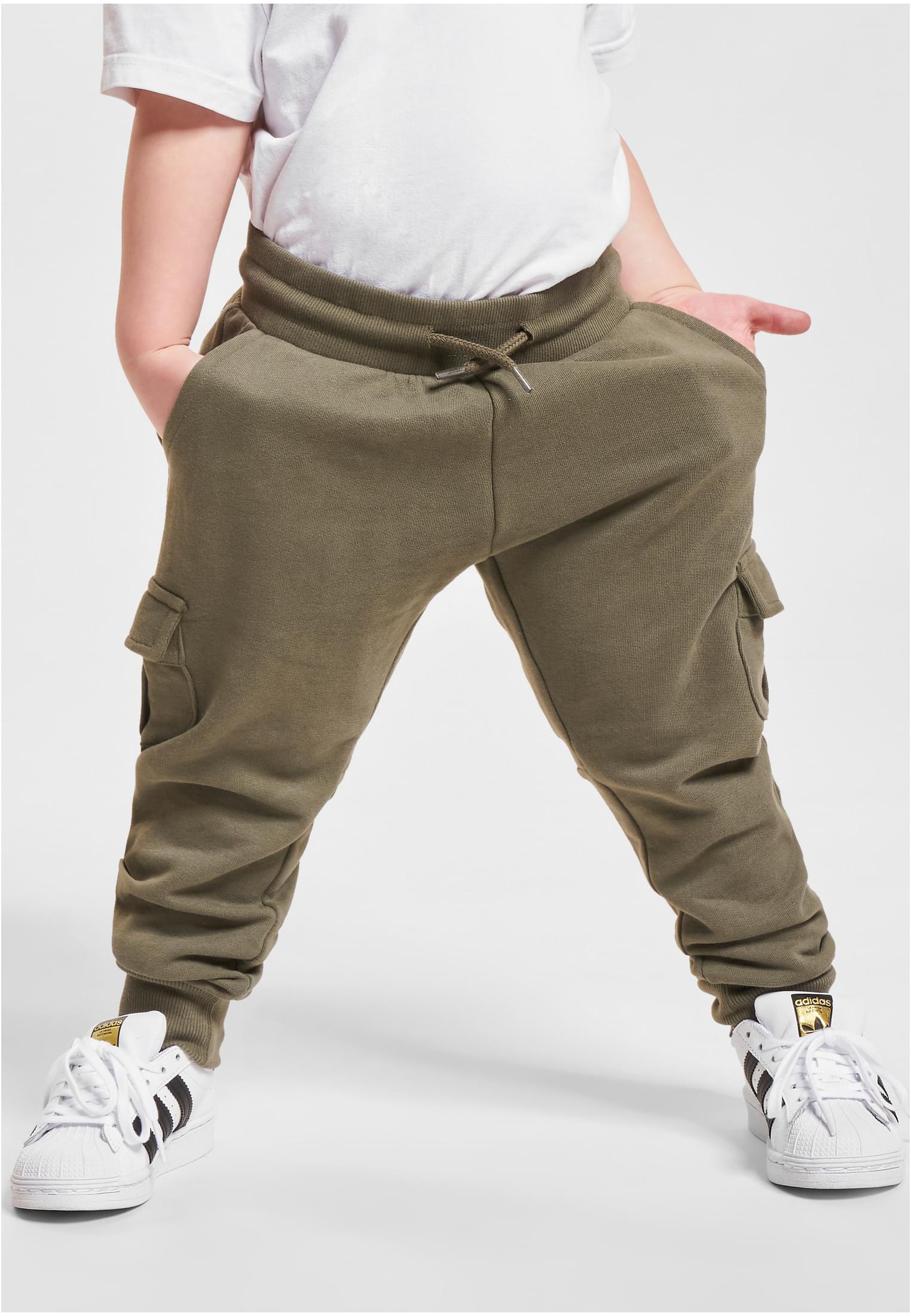 Boys Fitted Cargo Sweatpants | olive