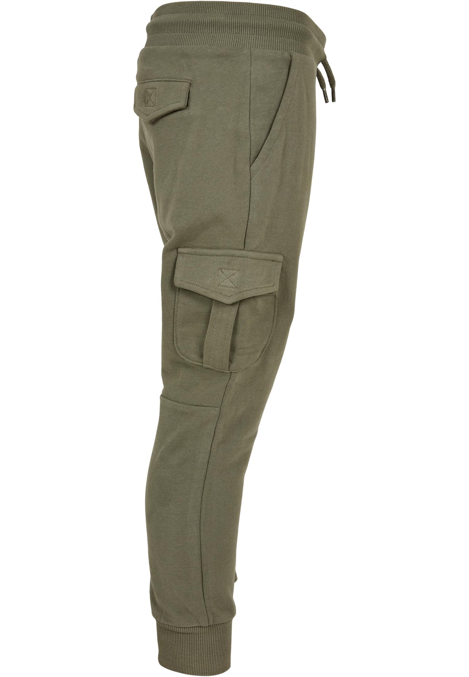 Boys Fitted Cargo Sweatpants | olive