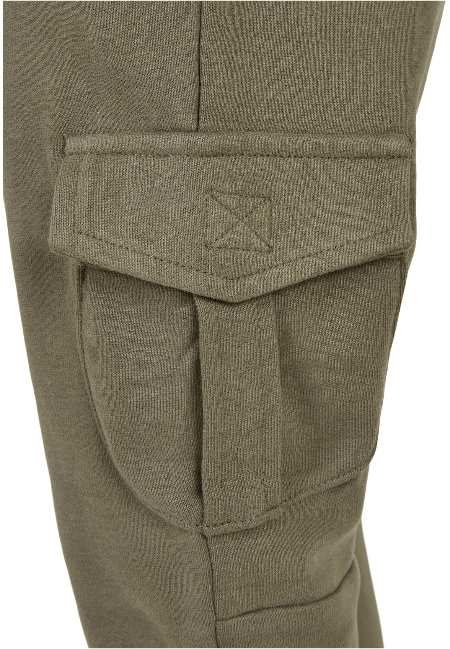 Boys Fitted Cargo Sweatpants | olive