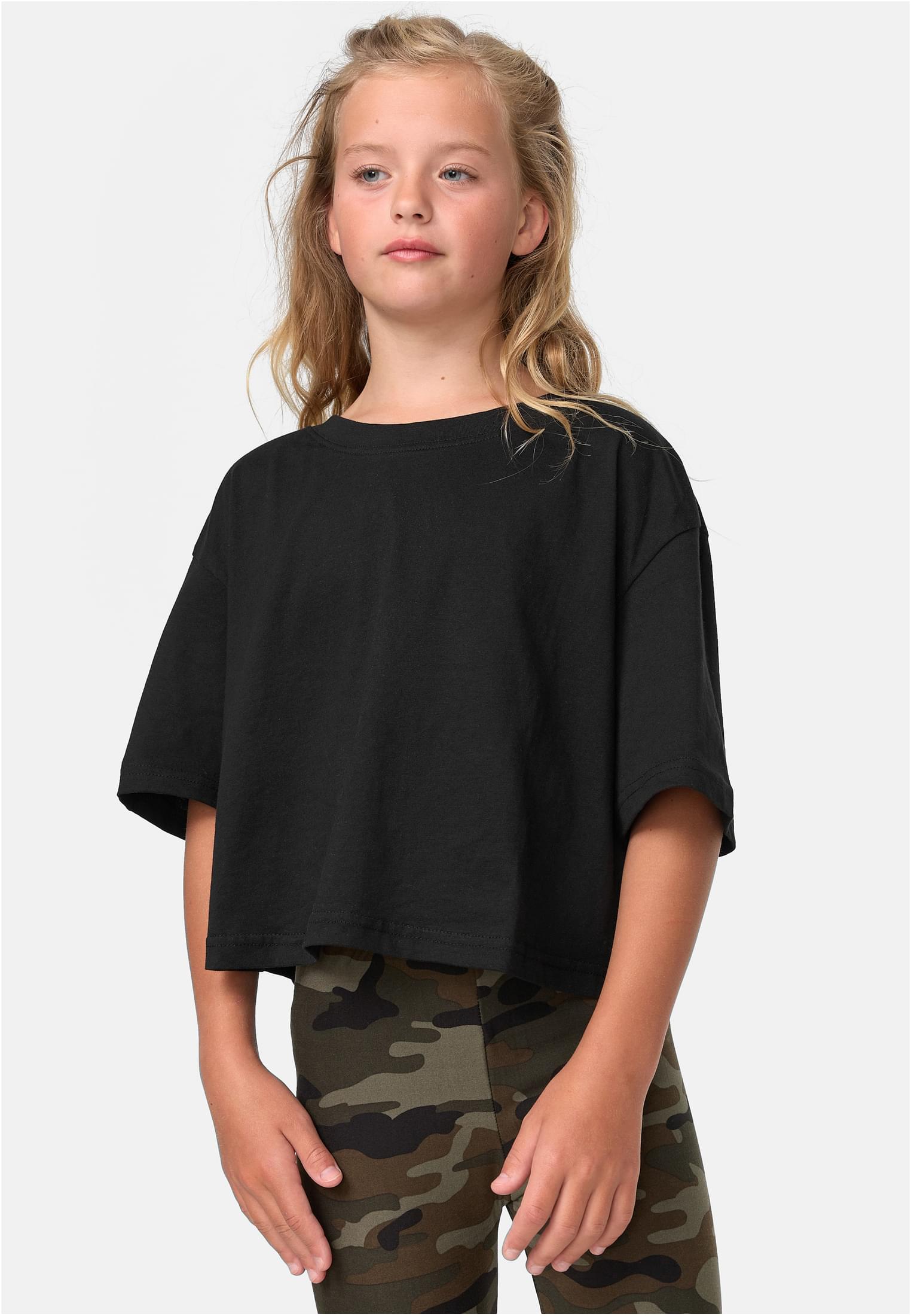 Girls Short Kimono Tee | black