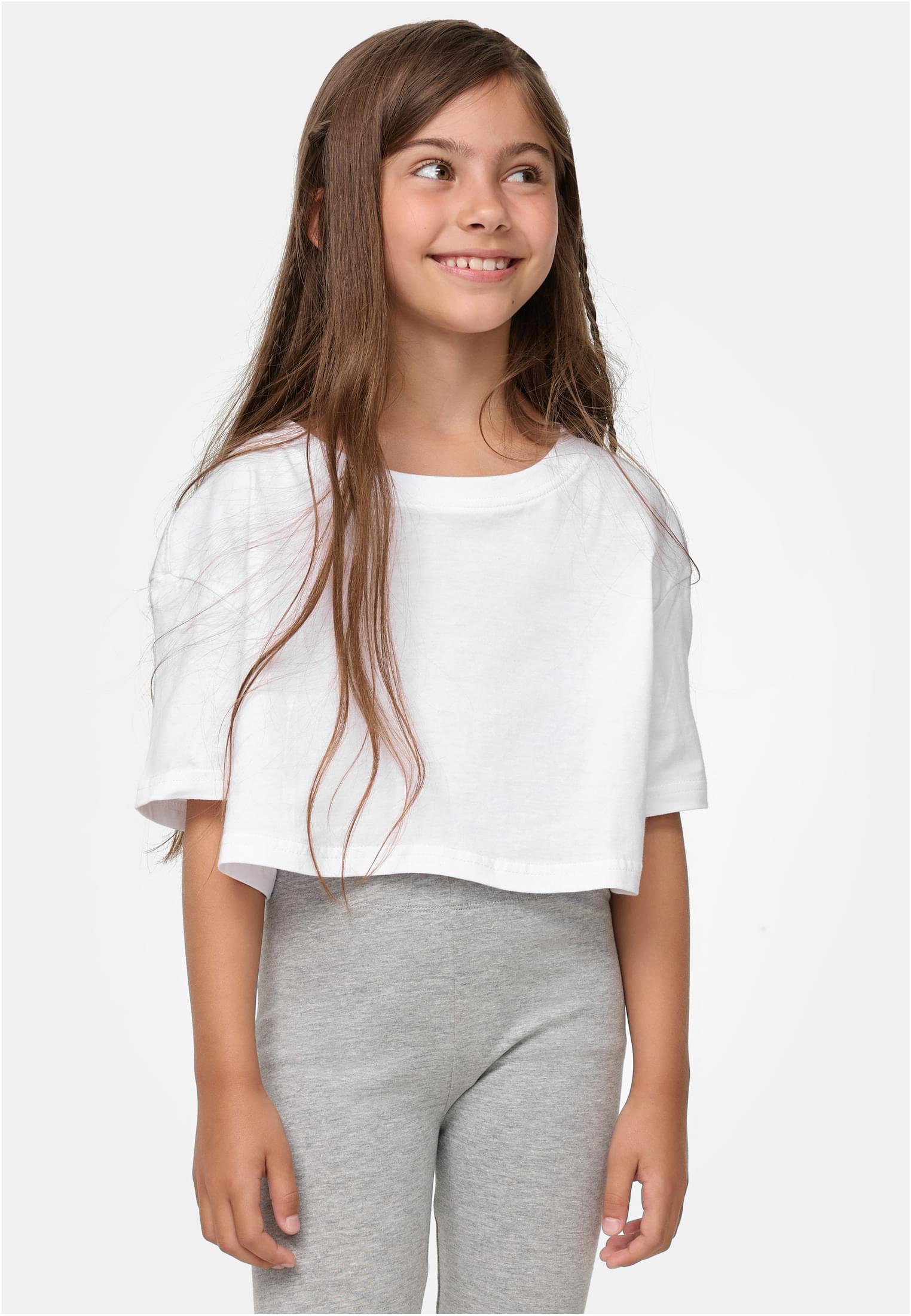 Girls Short Kimono Tee | white