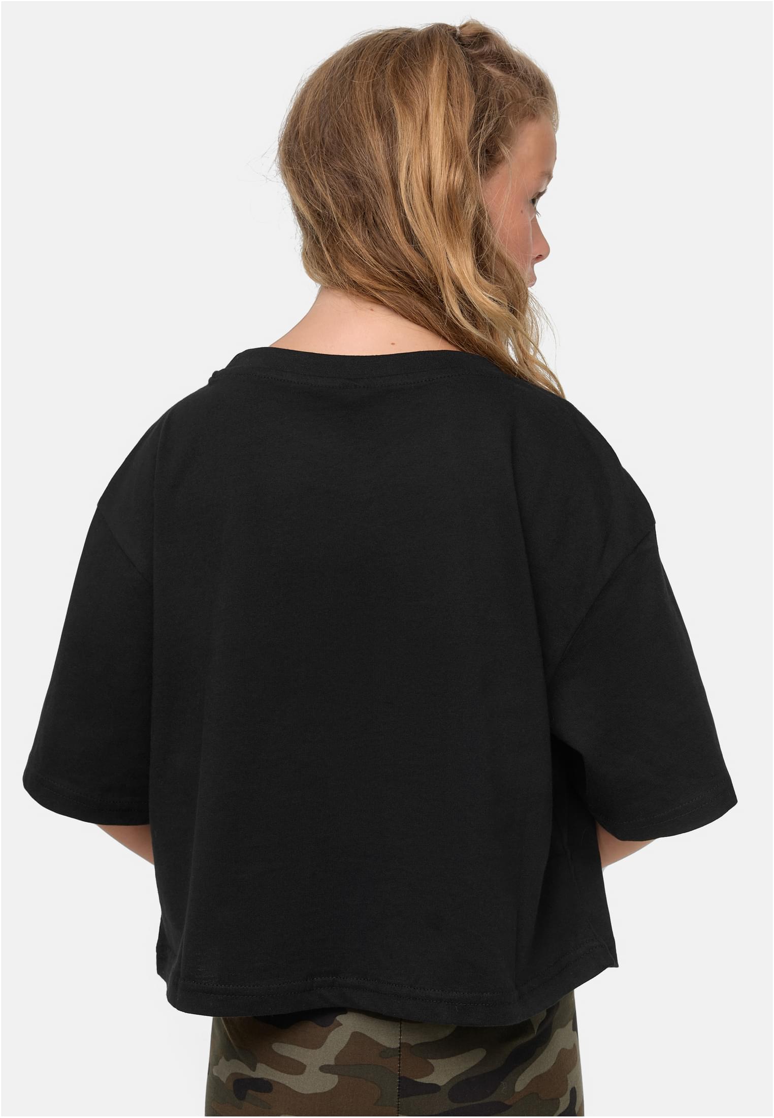 Girls Short Kimono Tee | black