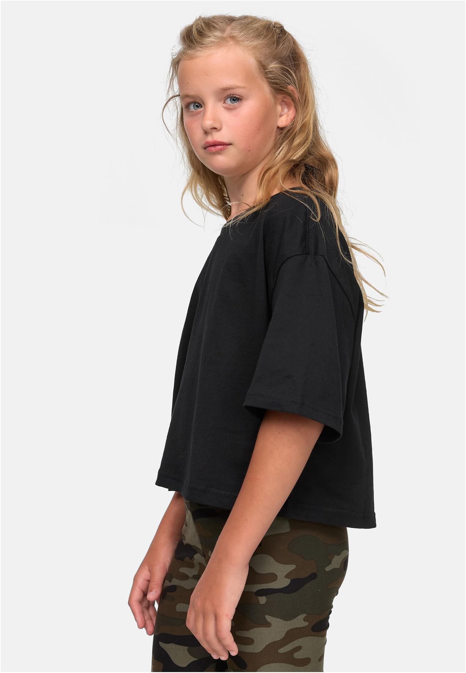 Girls Short Kimono Tee | black