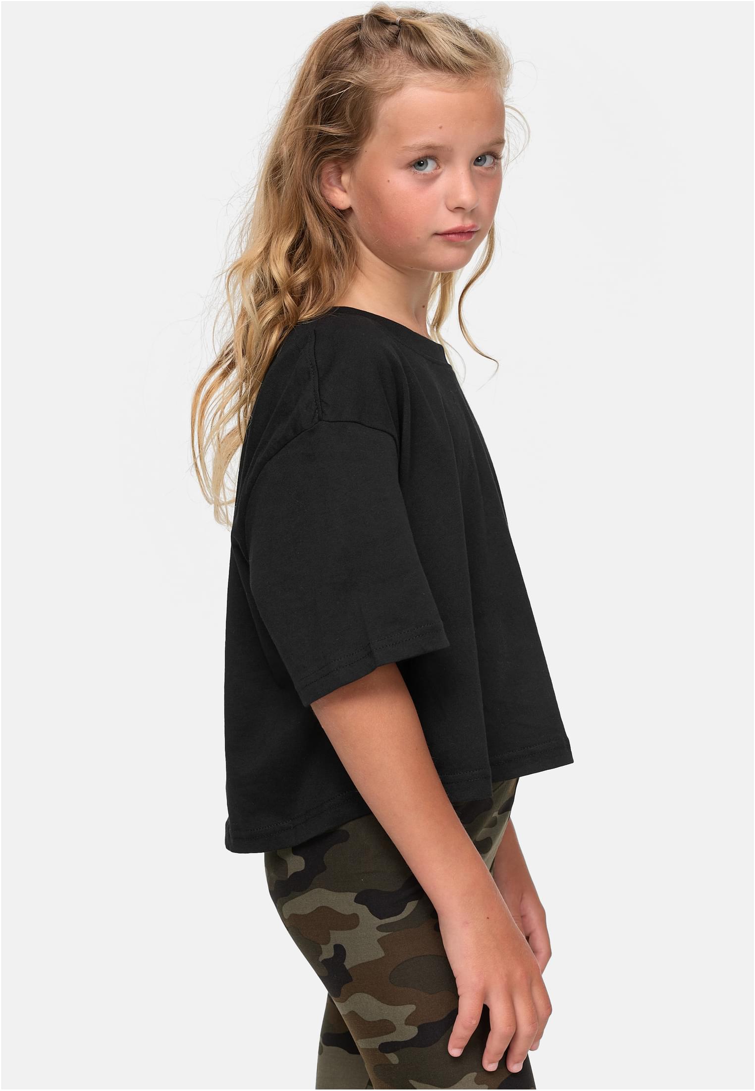 Girls Short Kimono Tee | black