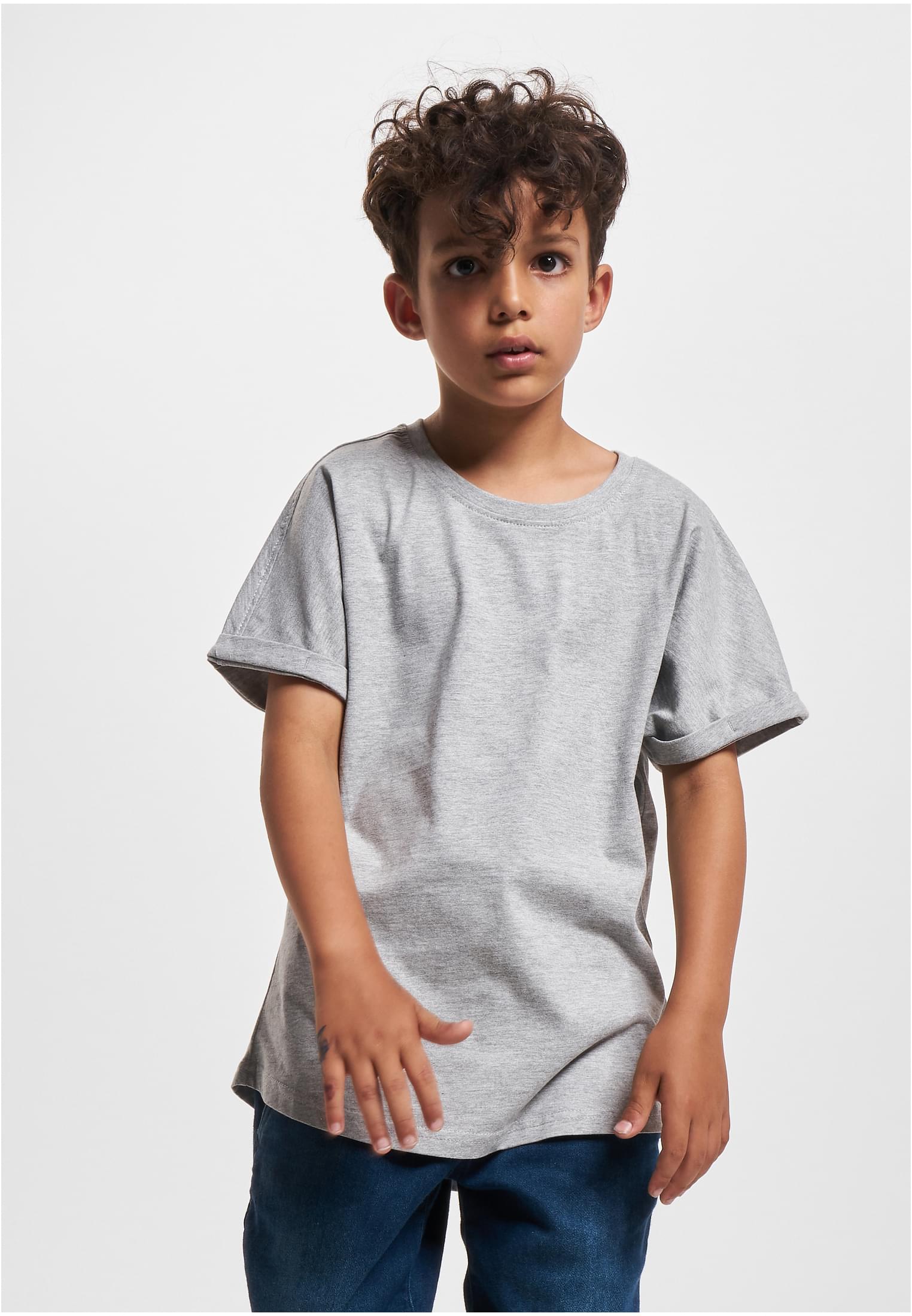 Boys Long Shaped Turnup Tee | grey