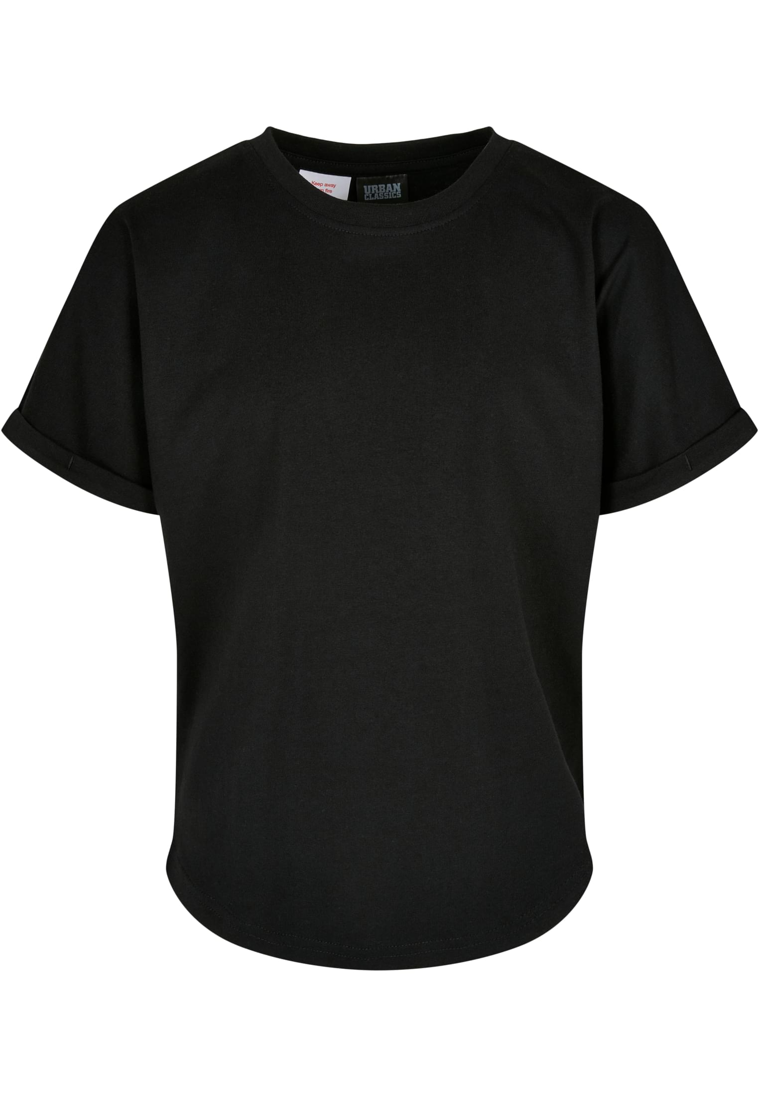 Boys Long Shaped Turnup Tee | black