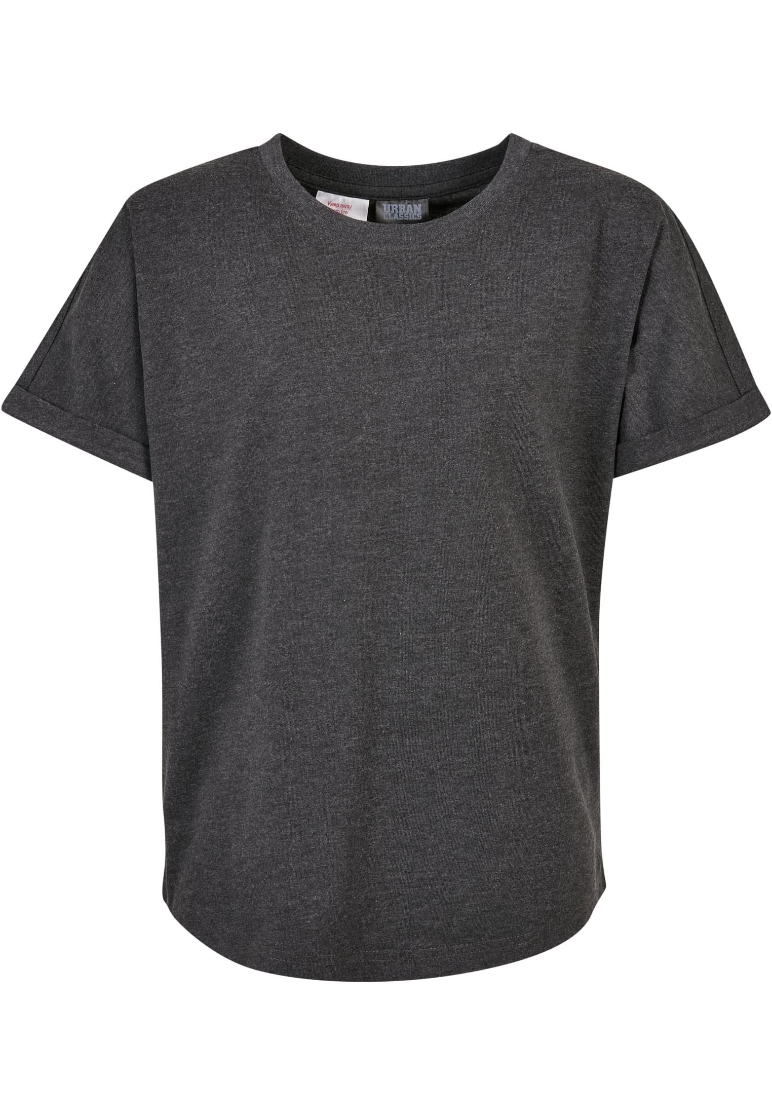 Boys Long Shaped Turnup Tee | charcoal