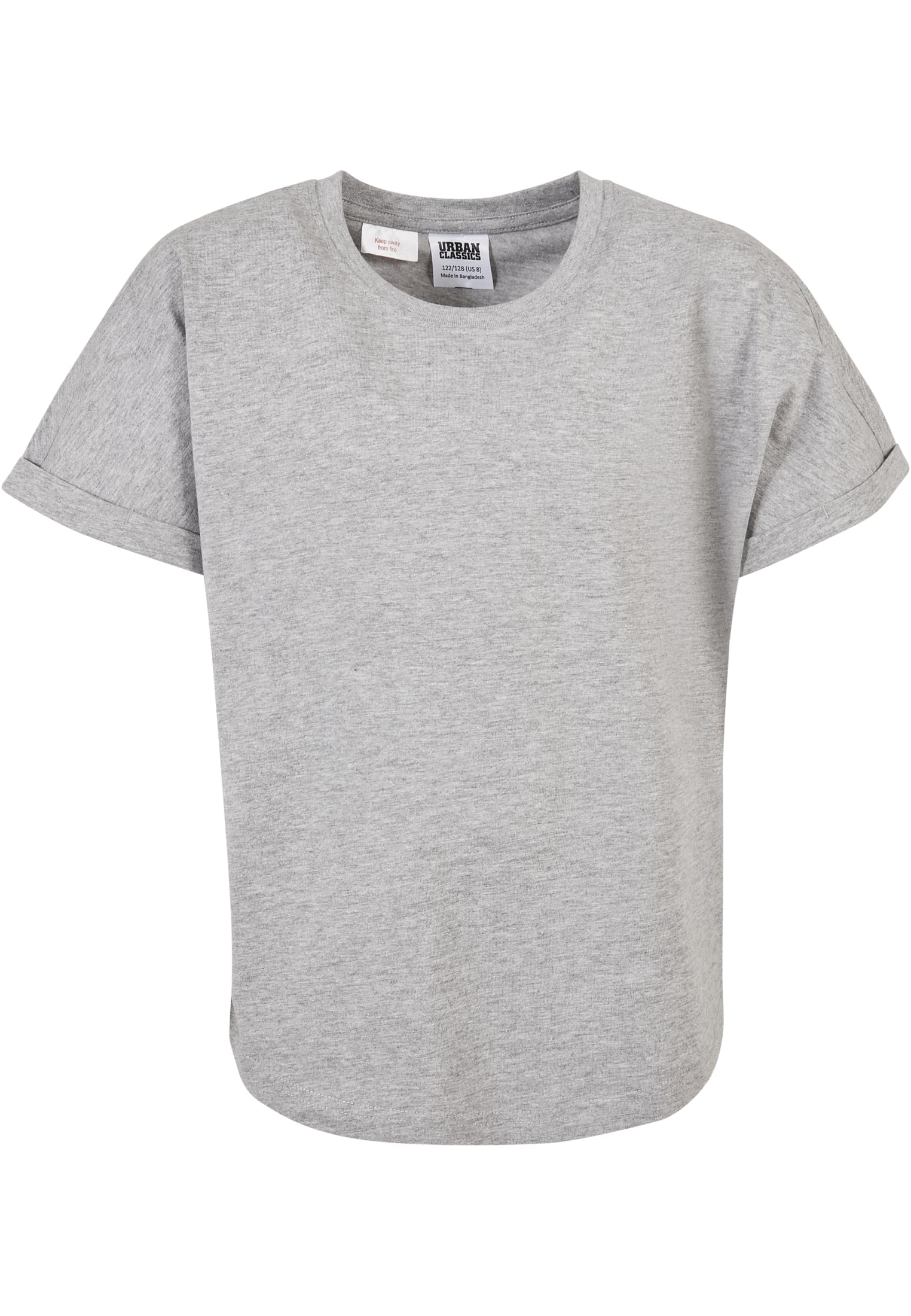 Boys Long Shaped Turnup Tee | grey