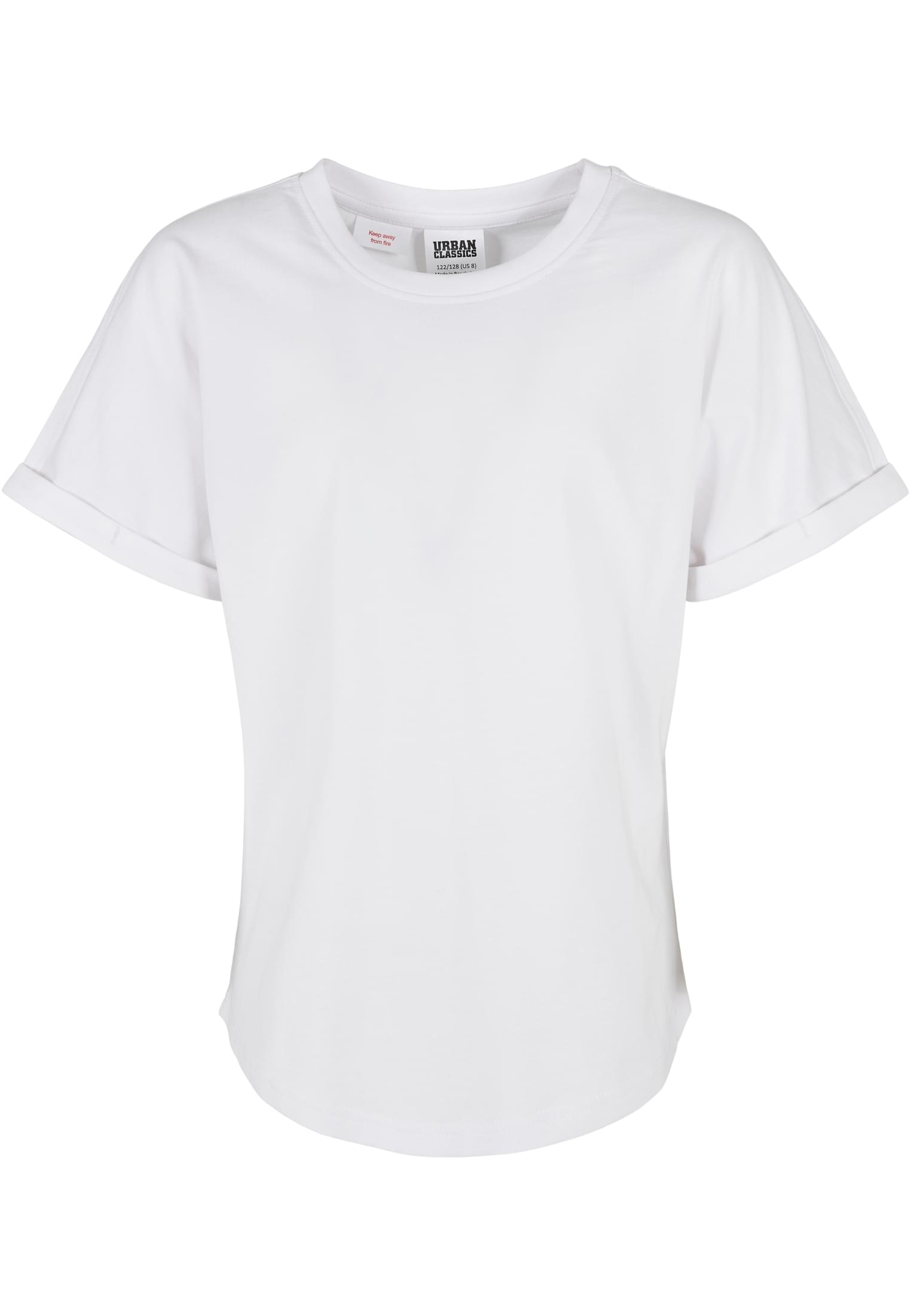 Boys Long Shaped Turnup Tee | white