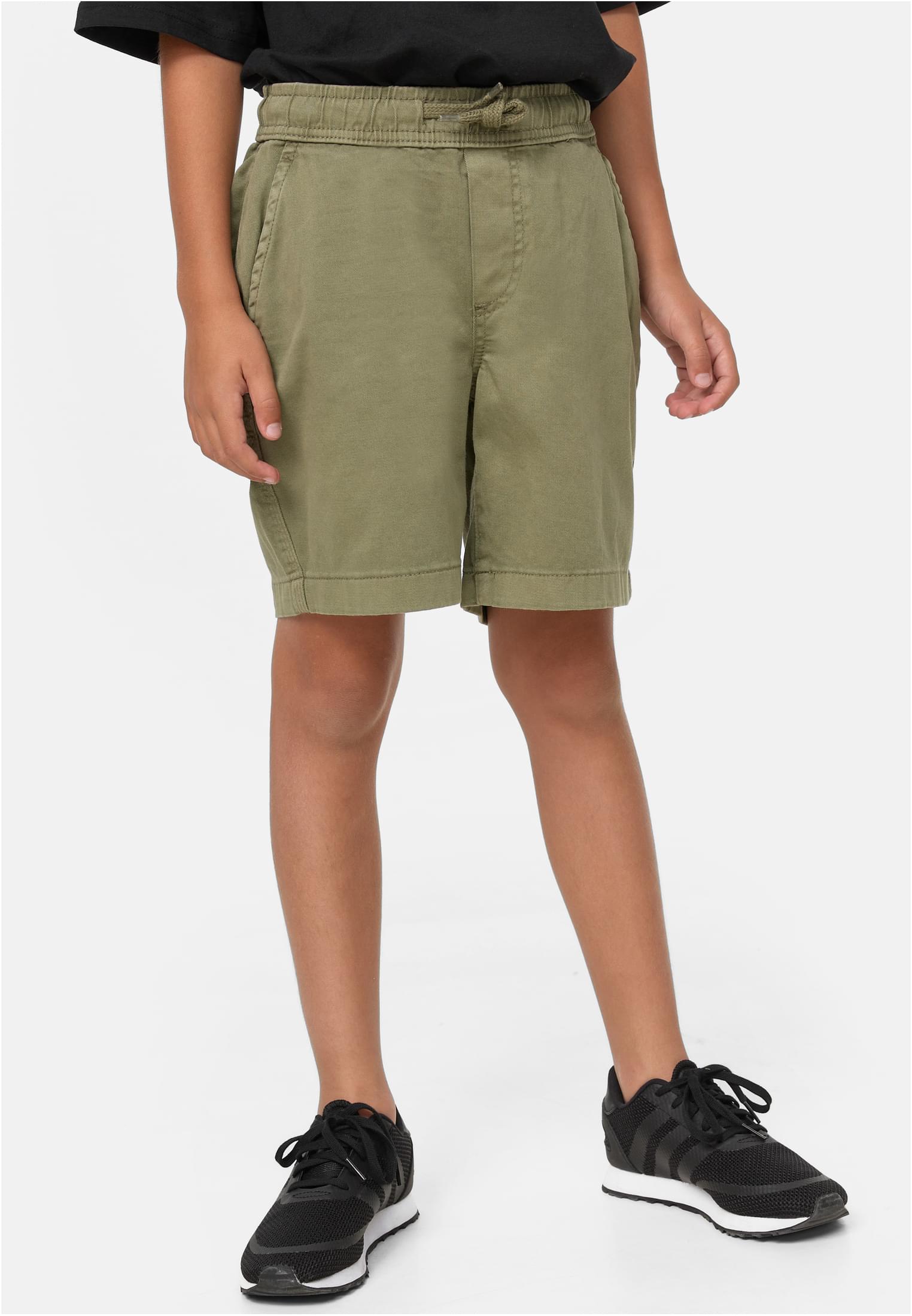 Boys Strech Twill Joggshorts | olive